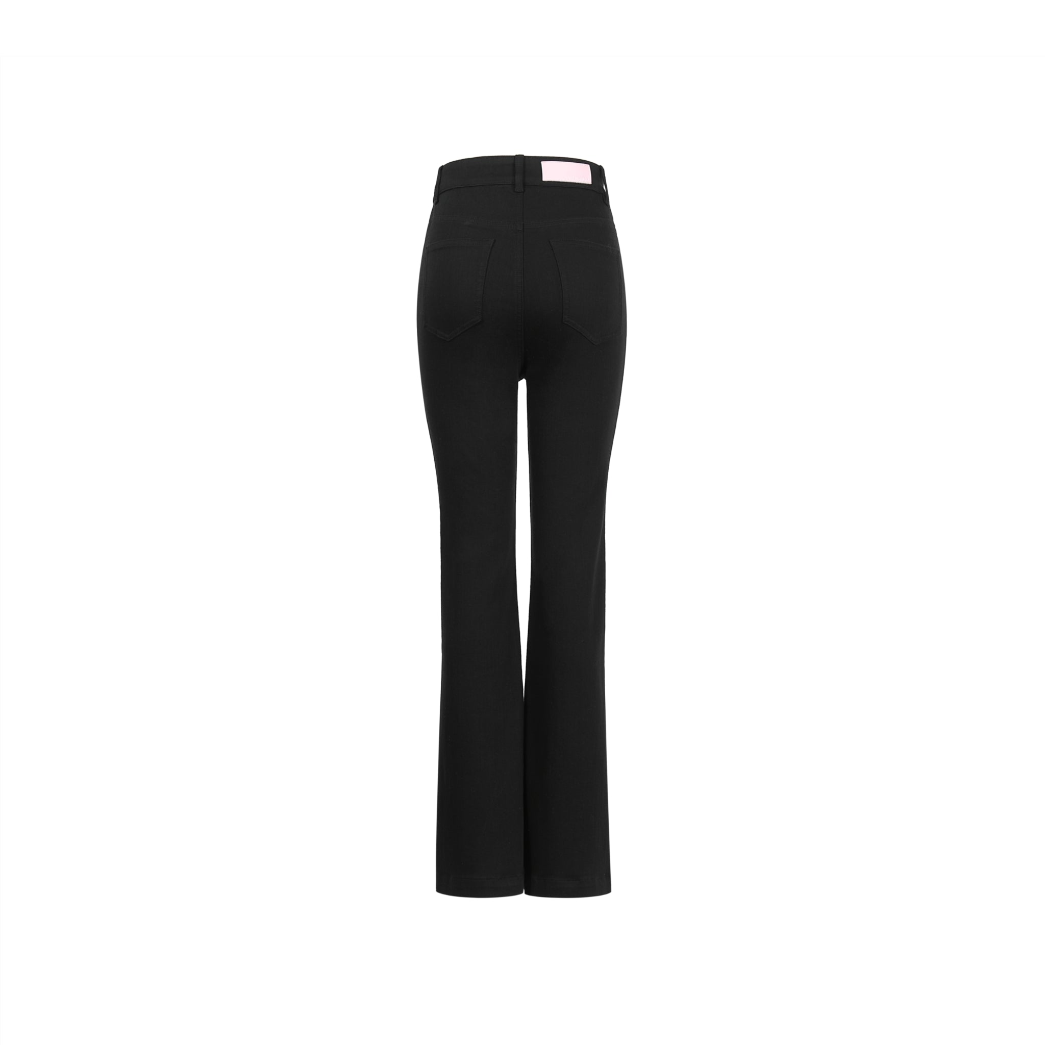 THREE QUARTERS Black Front Split Slim High Waist Jeans | MADA IN CHINA