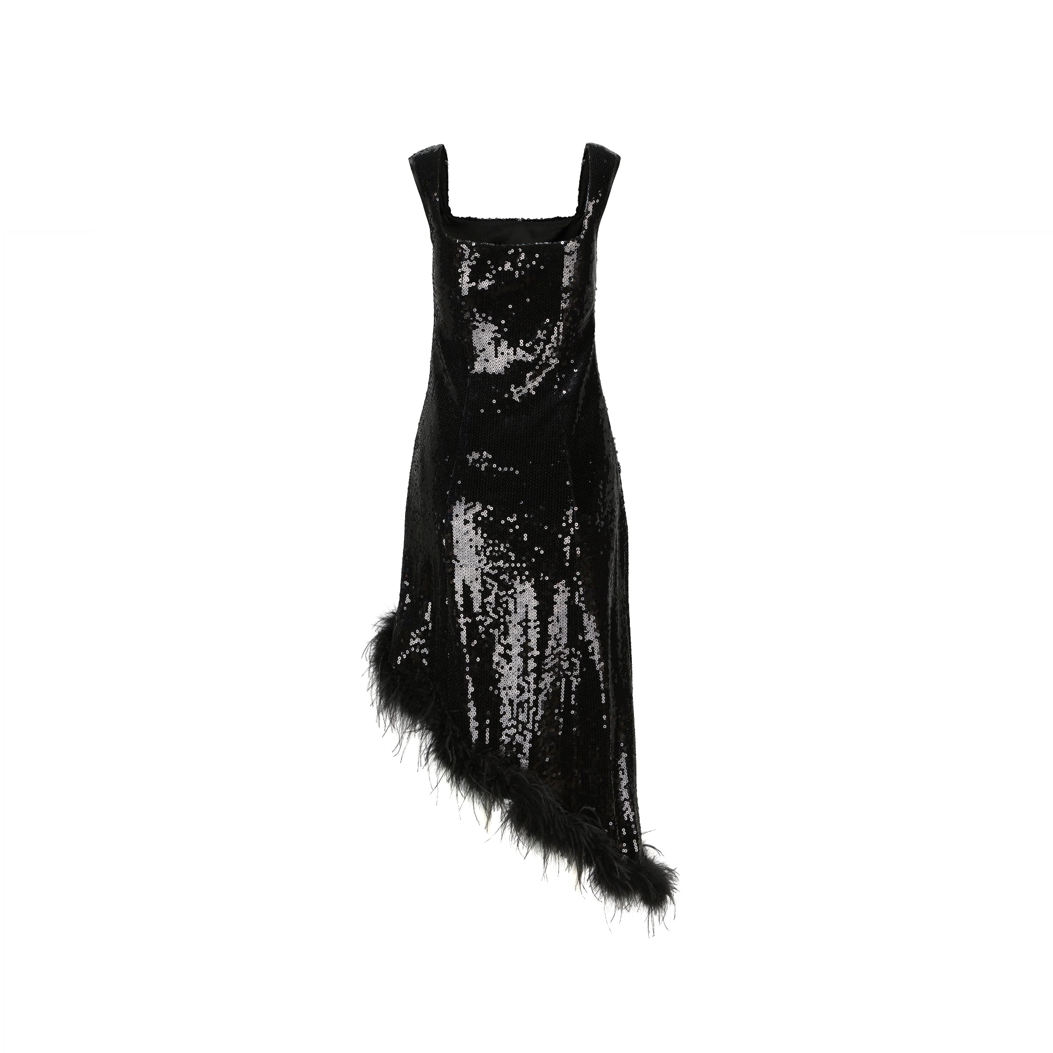 ARTE PURA Black Fur Sequin Dress | MADA IN CHINA