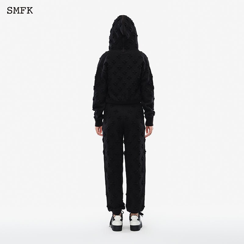 SMFK Black Garden Wool Knit Short Hoodie | MADA IN CHINA