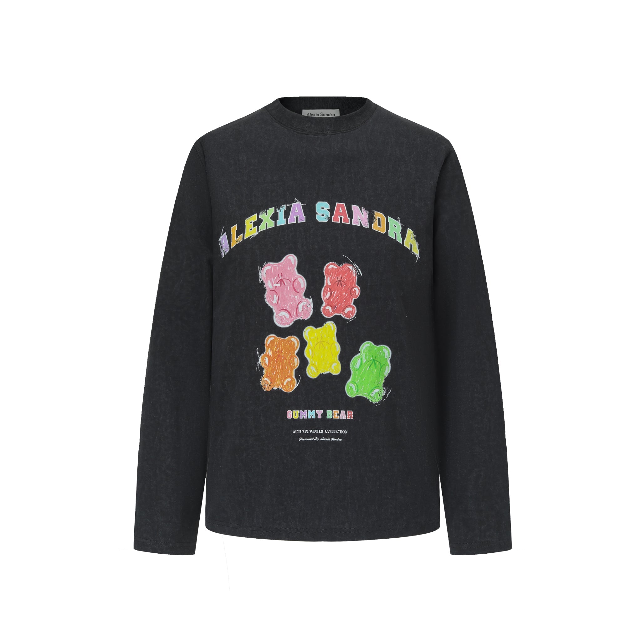 Alexia Sandra Black Gummy Bears Long Sleeve T-shirt | MADA IN CHINA