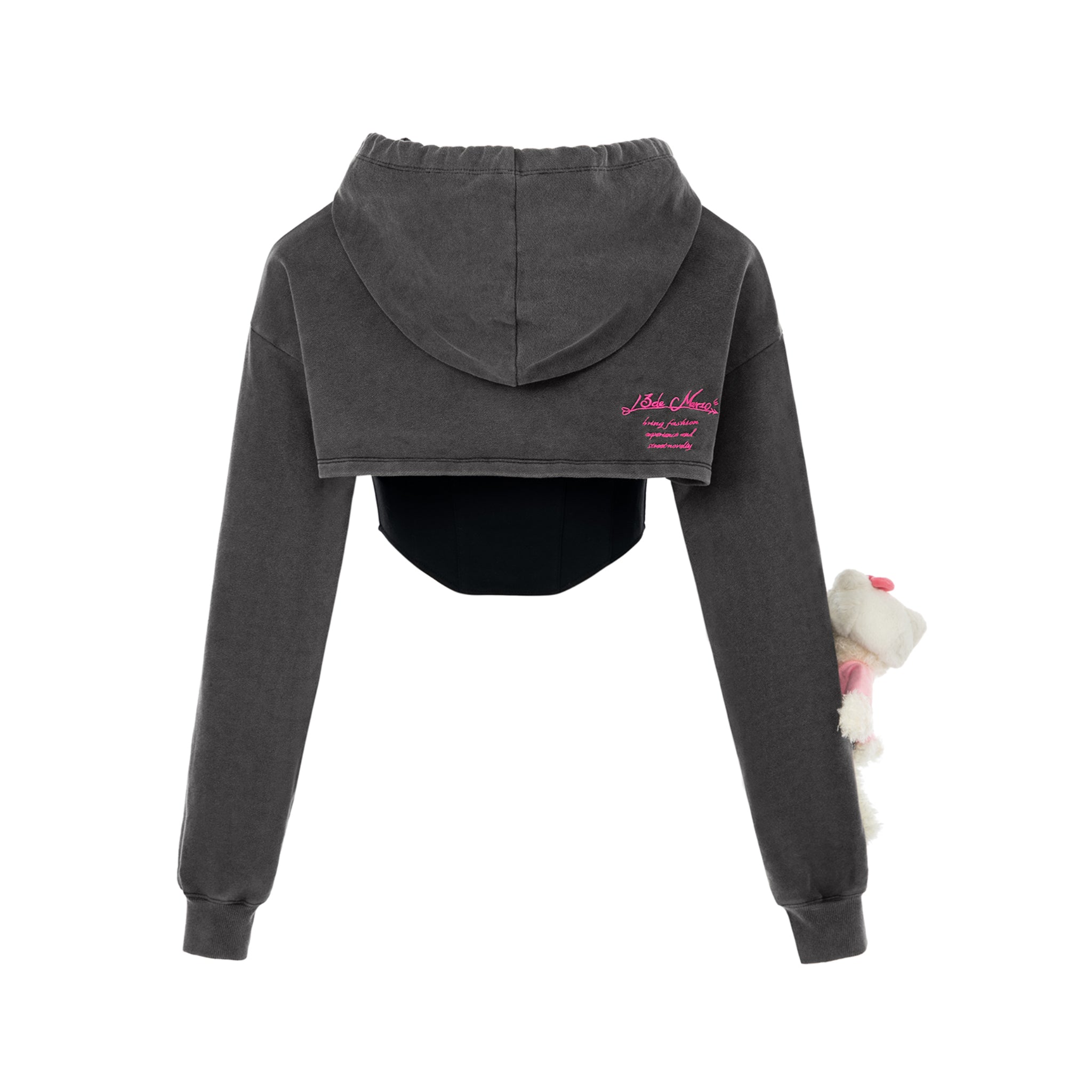 13DE MARZO Black Hello Kitty Bear Sports Hoodie | MADA IN CHINA