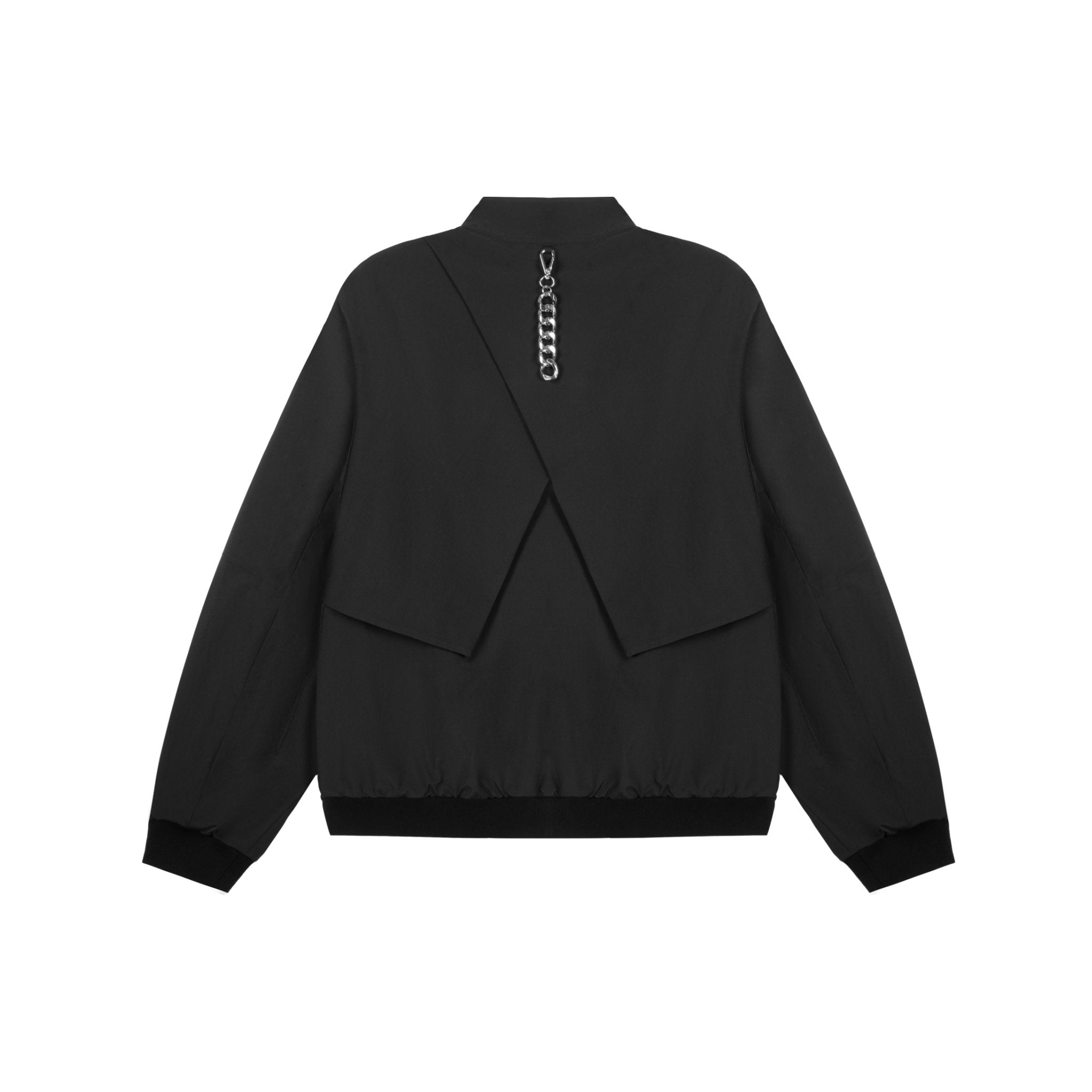 UNAWARES Black Irregular Patchwork Harrington Jacket | MADA IN CHINA