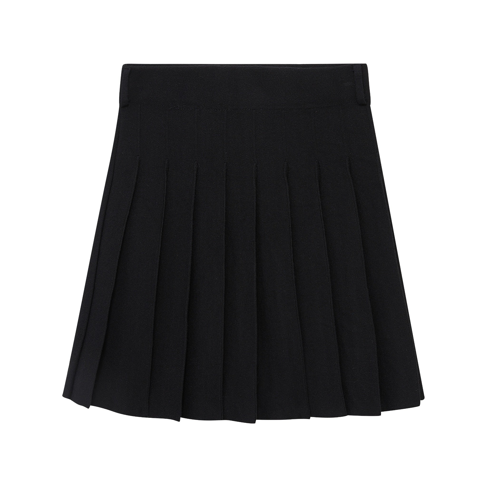 Maca Kaka Black Knit Pleated Half Skirt | MADA IN CHINA