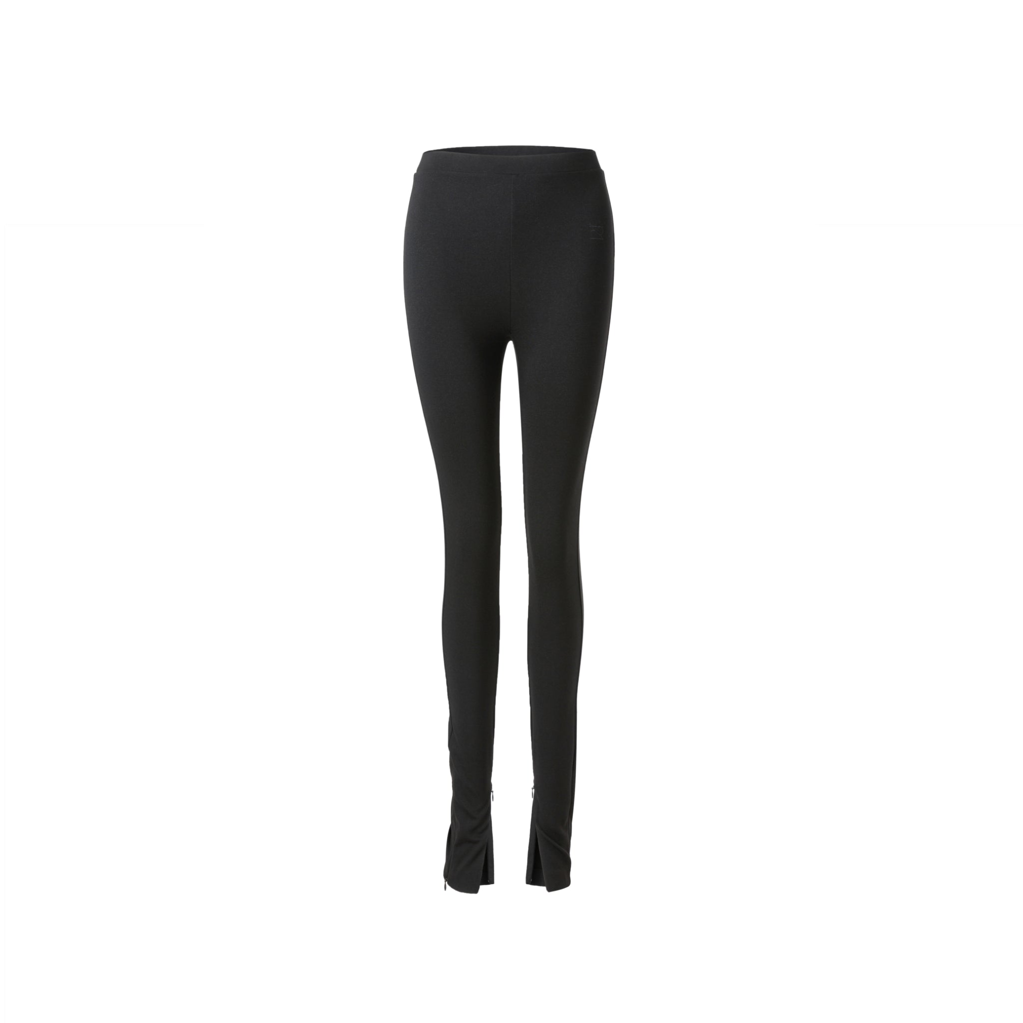 Ther. Black Knitted reveal-leg trousers | MADA IN CHINA