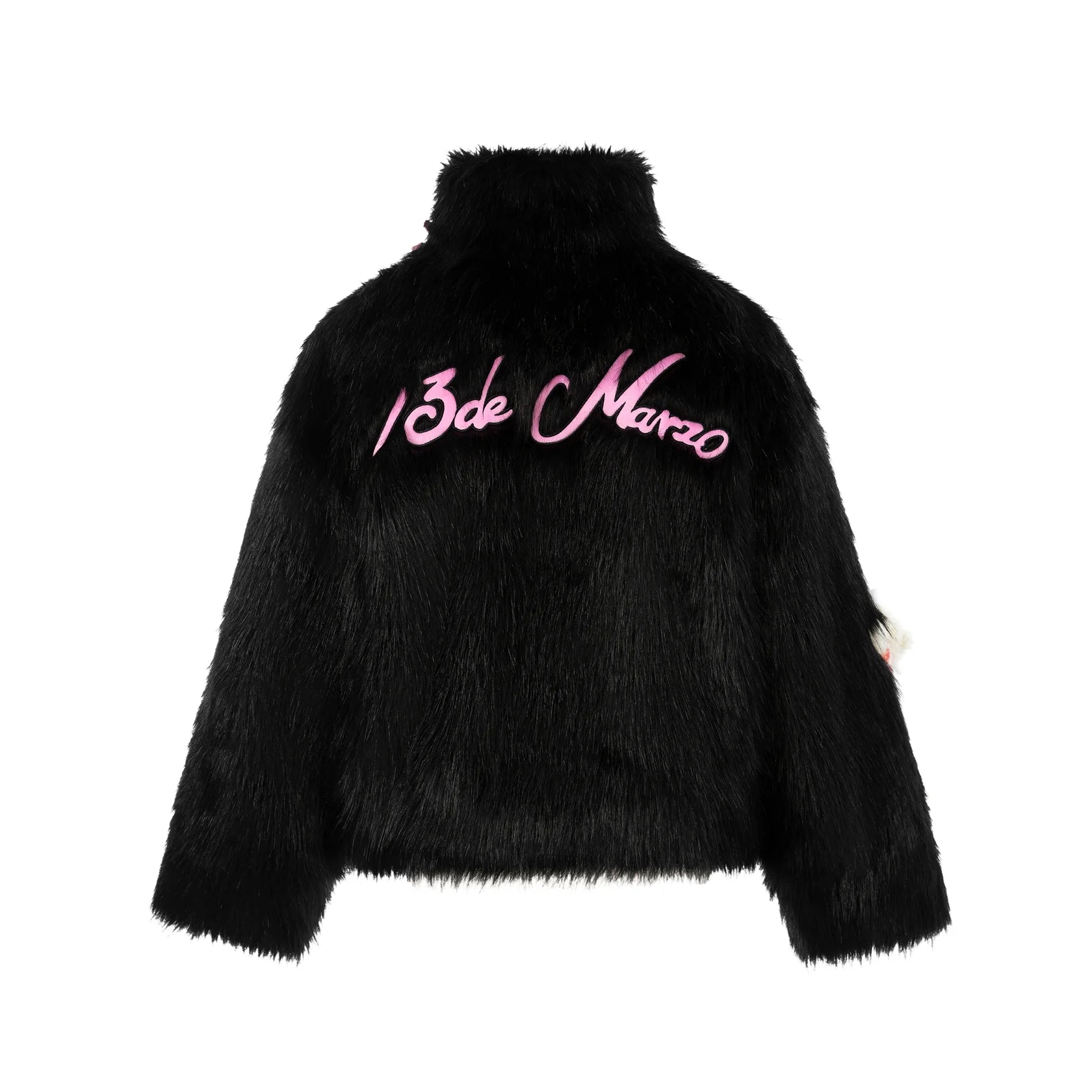 13DE MARZO Black Kuromi Bear Artificial Mink Coat | MADA IN CHINA