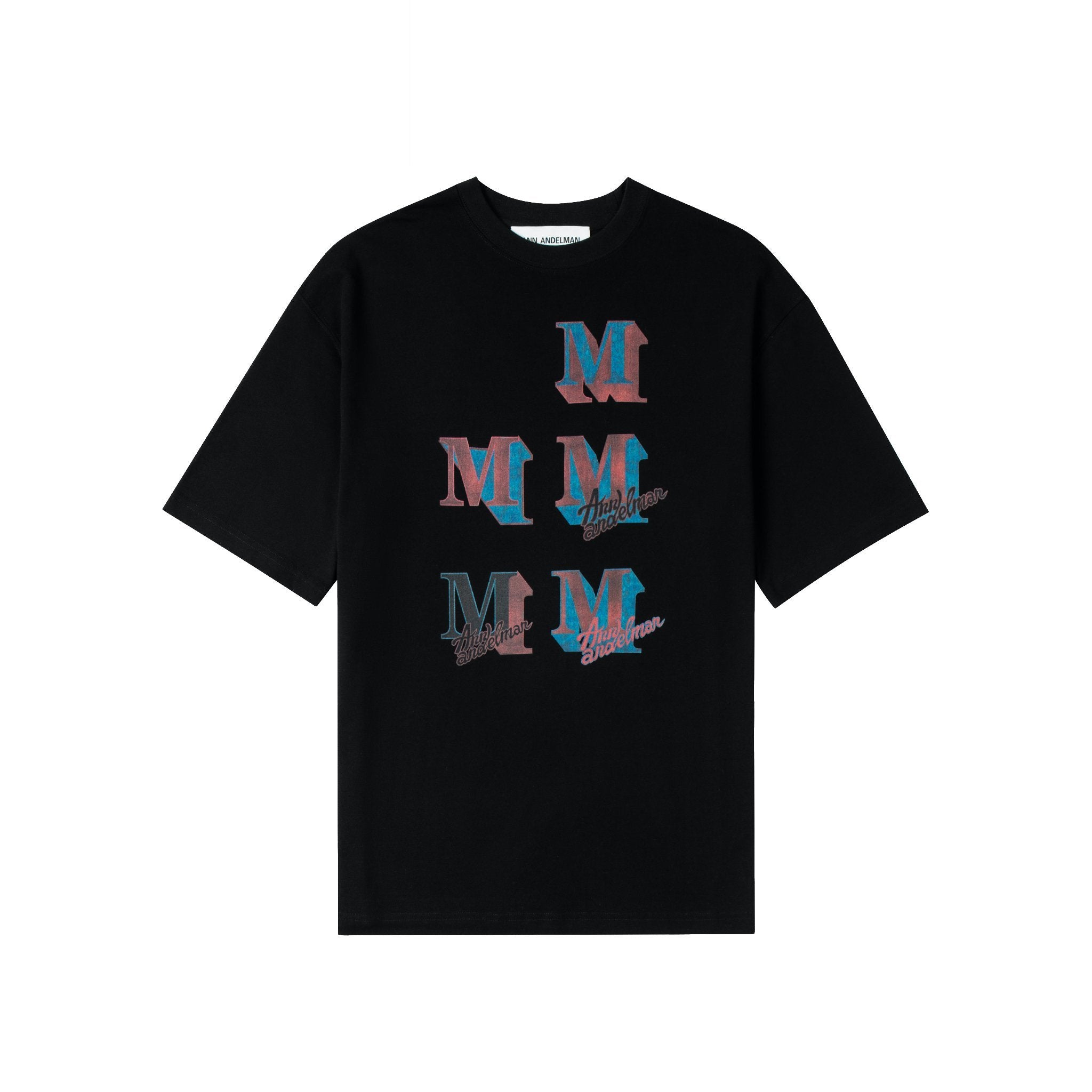 ANN ANDELMAN Black Letter M T-Shirt | MADA IN CHINA