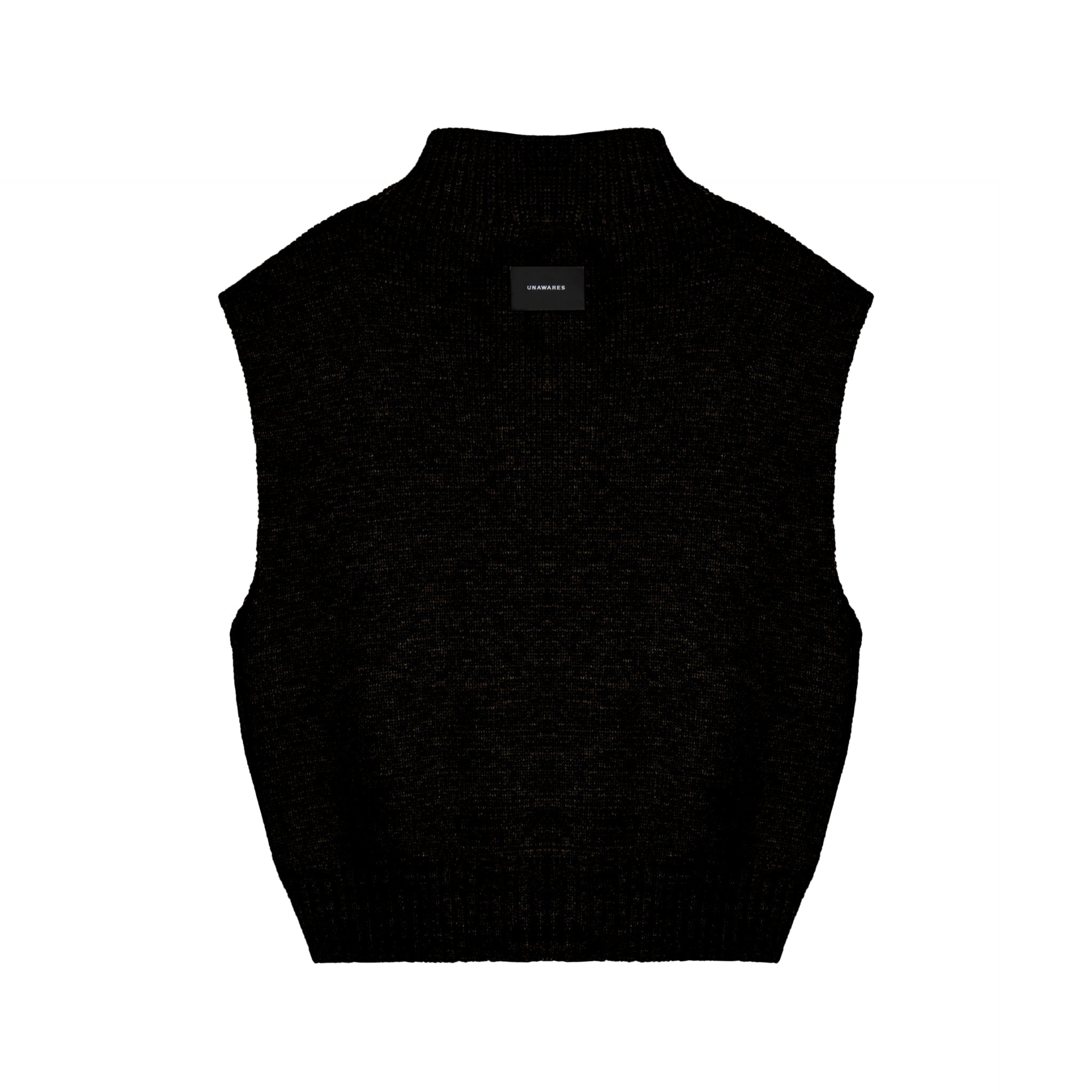 UNAWARES Black Logo Cropped Cape-style sleeveless sweater | MADA IN CHINA