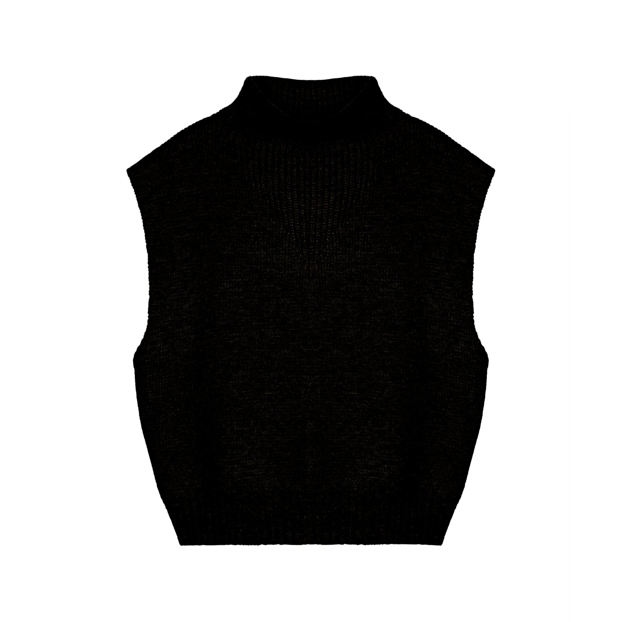 UNAWARES Black Logo Cropped Cape-style sleeveless sweater | MADA IN CHINA