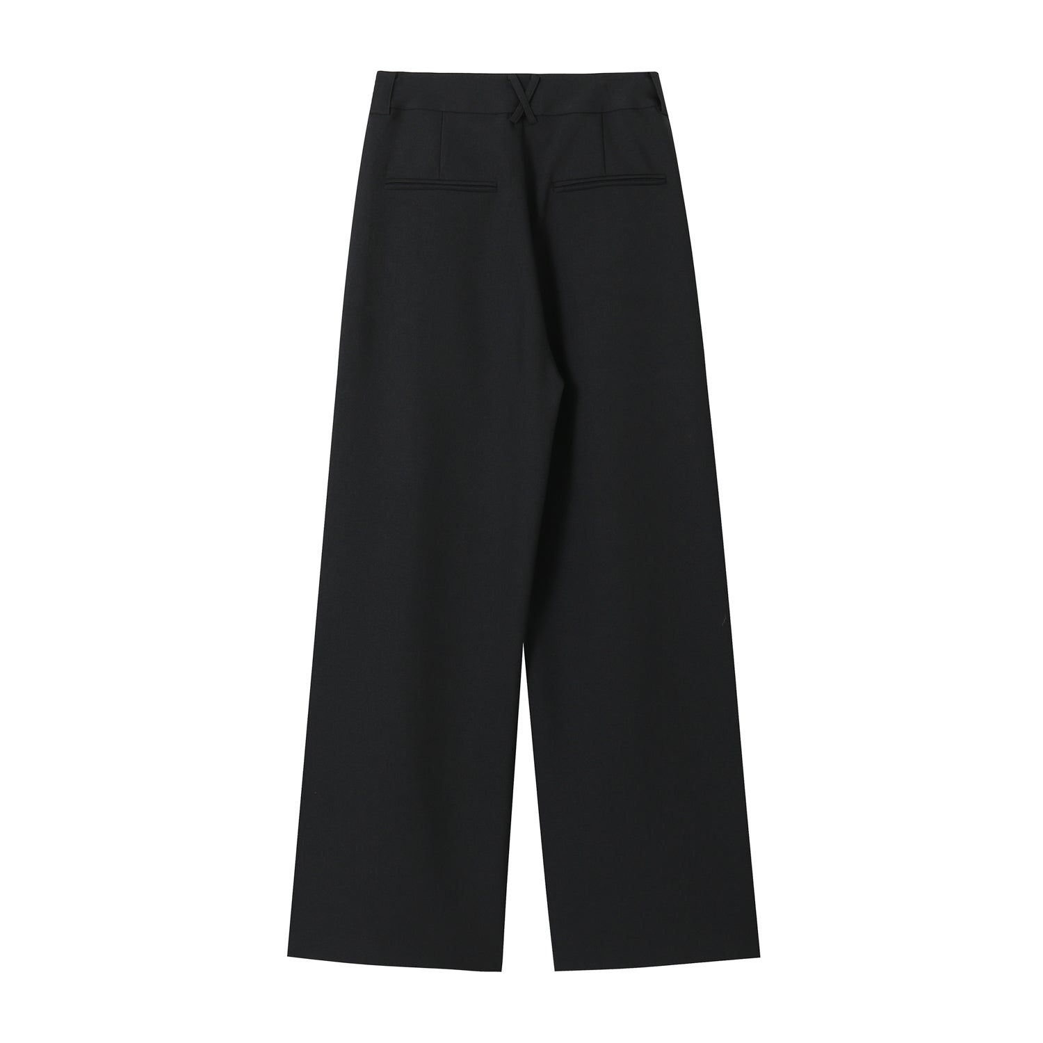 SOMESOWE Black Logo Stitched Suit Pants | MADA IN CHINA