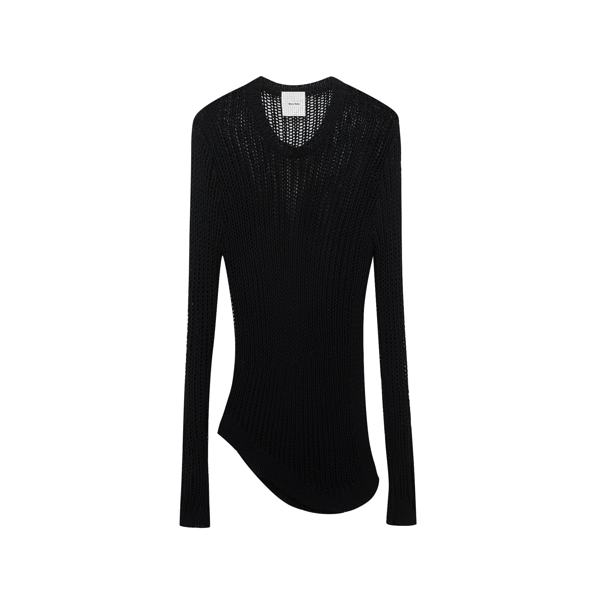 Maca Kaka Black Long Skeleton Knit Top | MADA IN CHINA