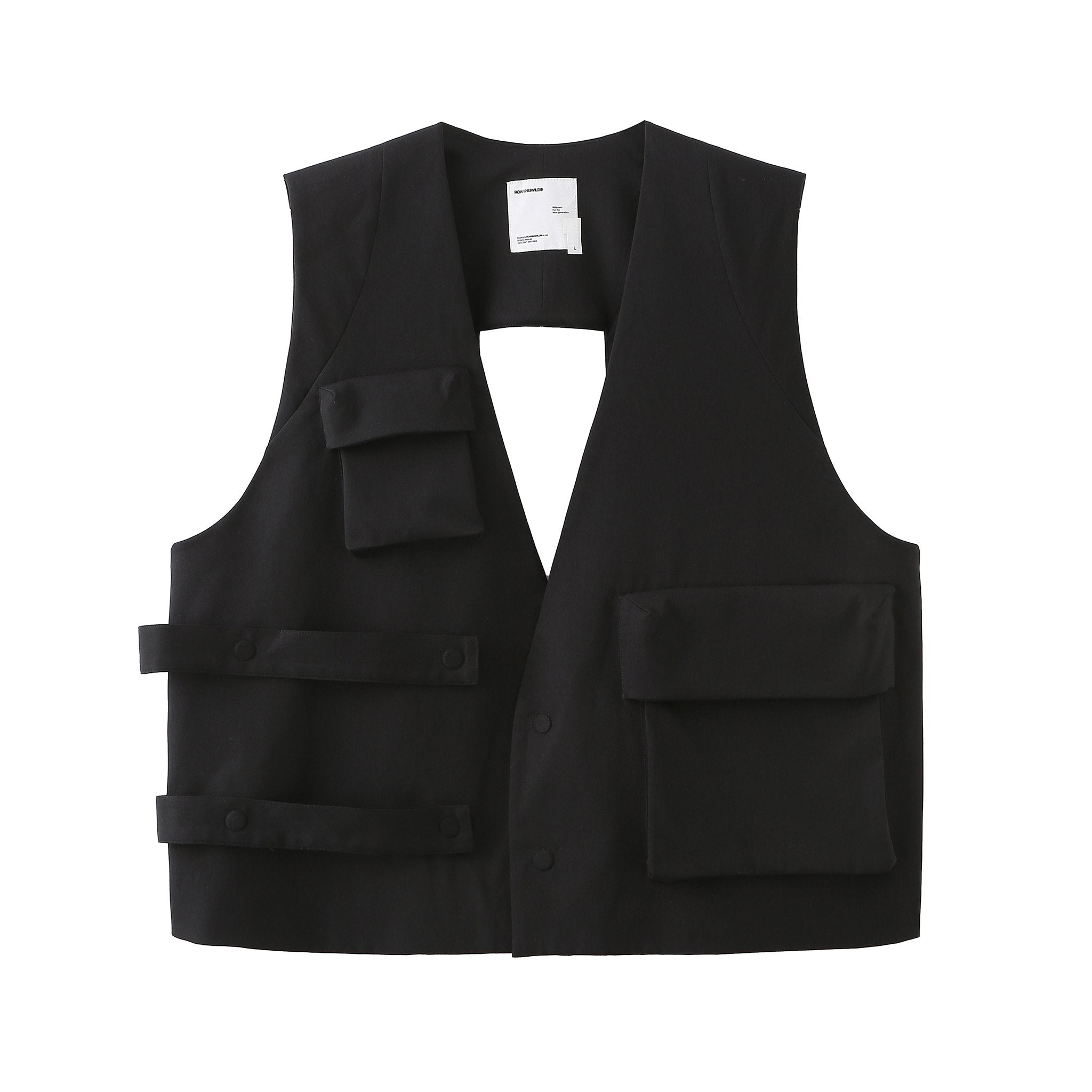 ROARINGWILD Black Magnet Buckle Vest | MADA IN CHINA