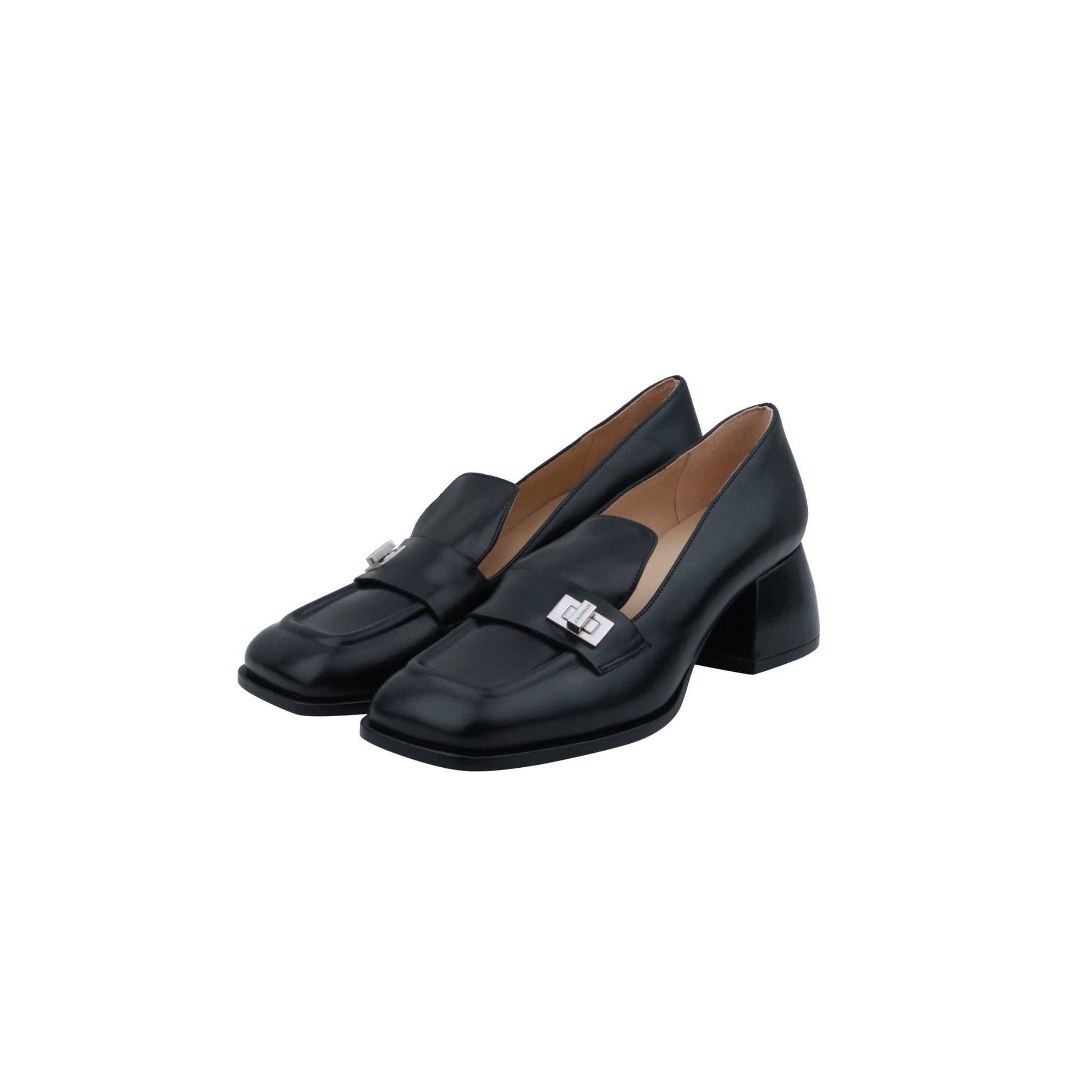 CALVIN LUO Black Mini Twist-Lock Loafers | MADA IN CHINA