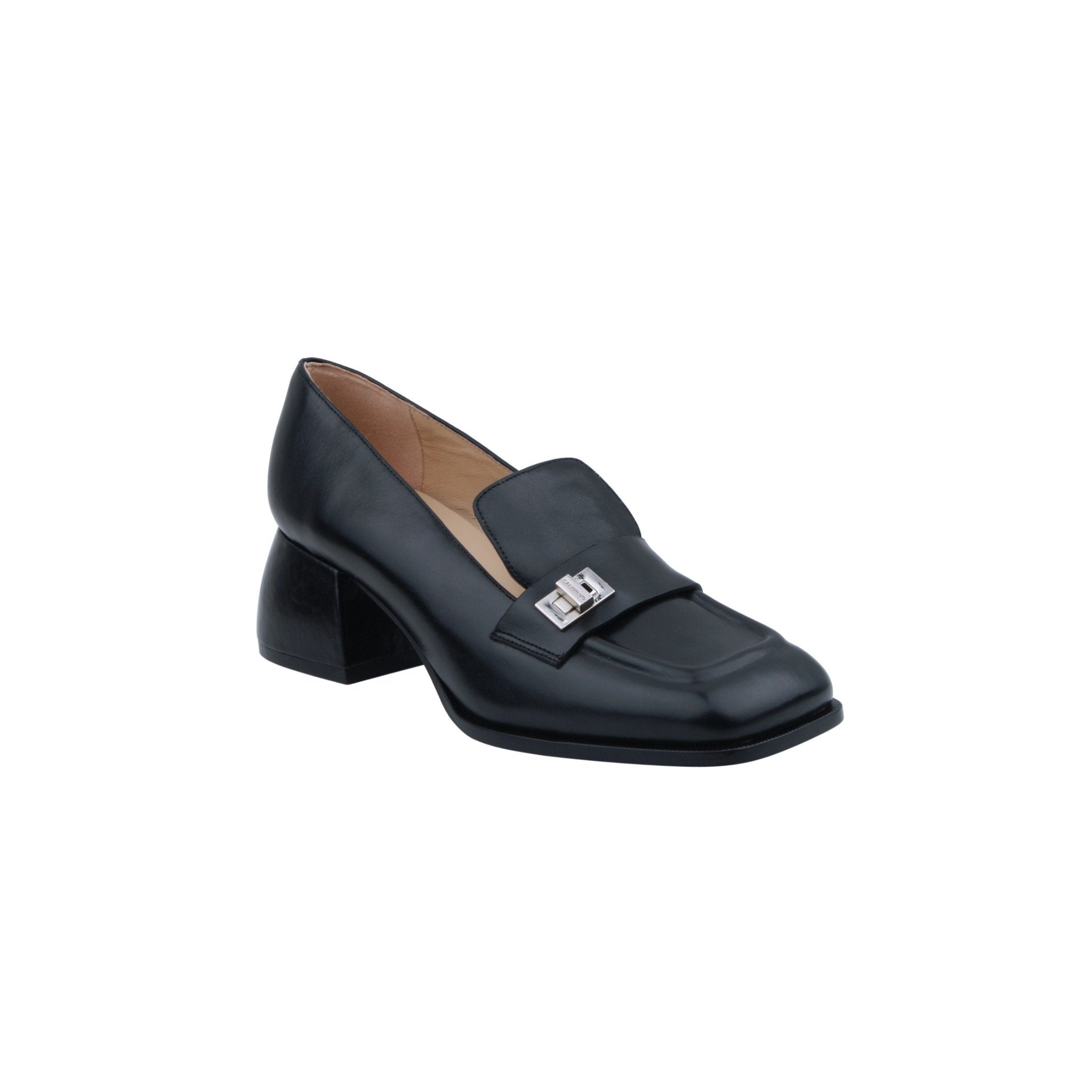 CALVIN LUO Black Mini Twist-Lock Loafers | MADA IN CHINA