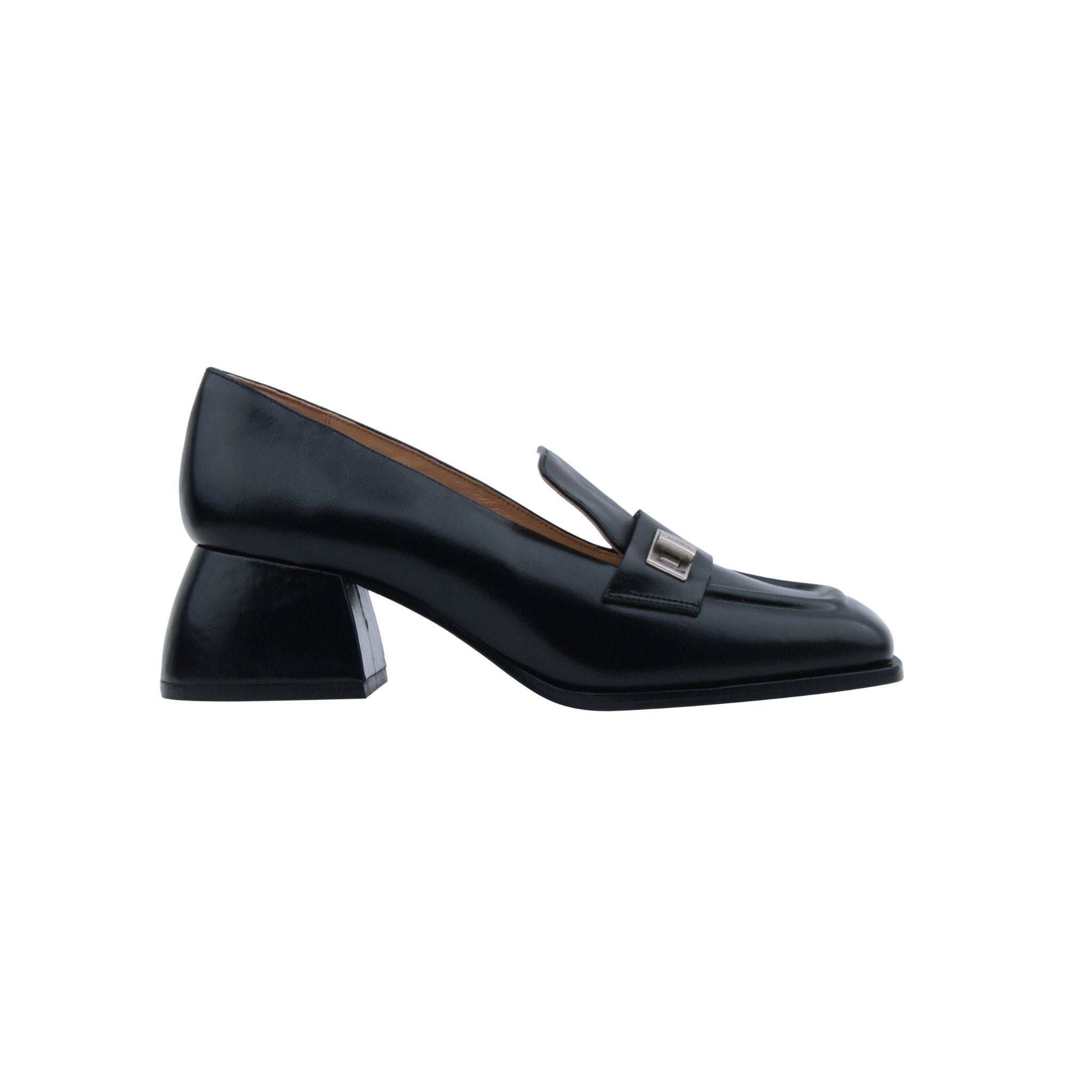 CALVIN LUO Black Mini Twist-Lock Loafers | MADA IN CHINA