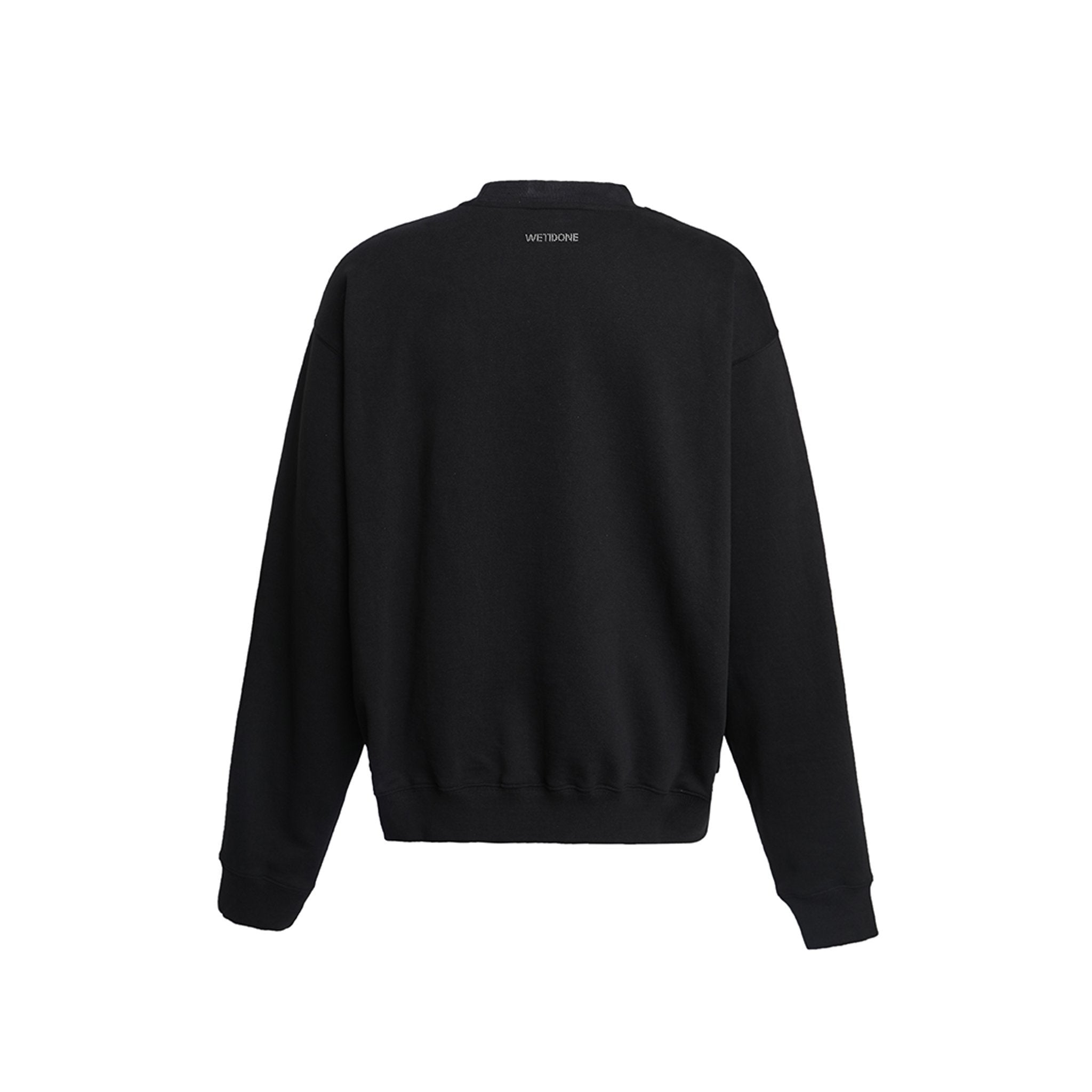 WE11DONE Black New Logo Embroidered Sweatshirt | MADA IN CHINA