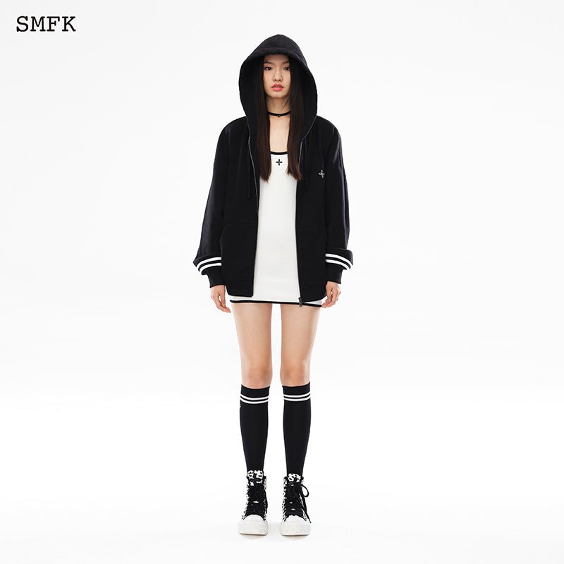 SMFK Black Night Compass Campus Wide Hoodie | MADA IN CHINA