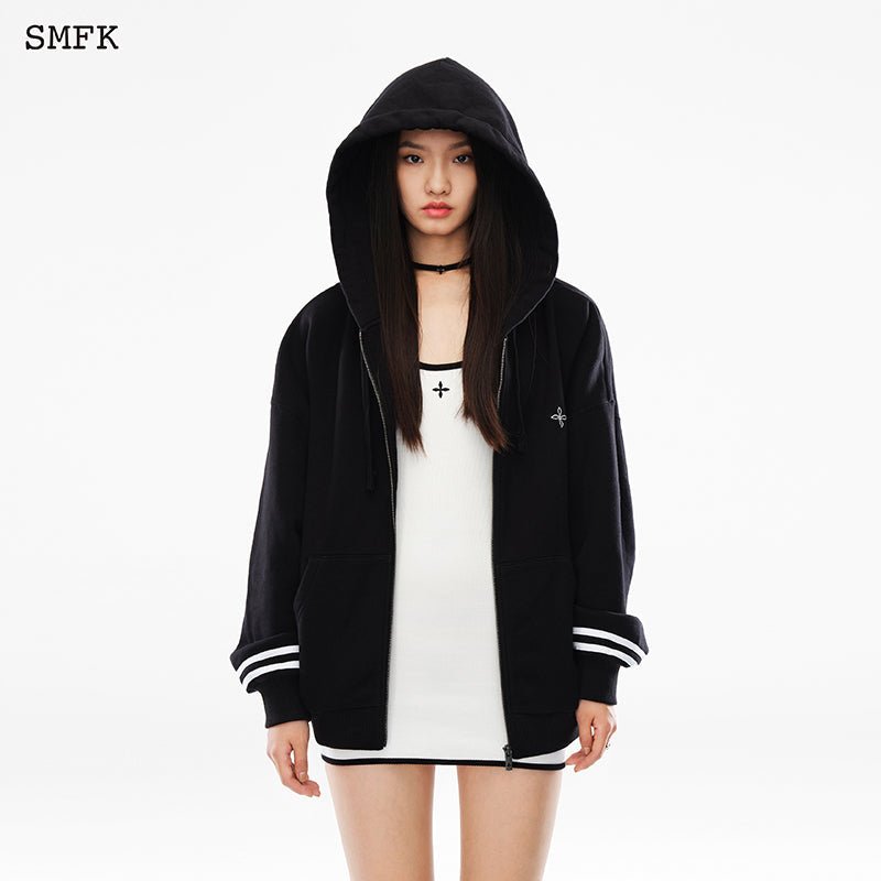 SMFK Black Night Compass Campus Wide Hoodie | MADA IN CHINA