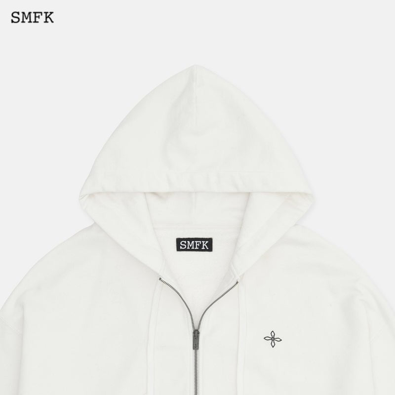 SMFK Black Night Compass Campus Wide Hoodie White | MADA IN CHINA