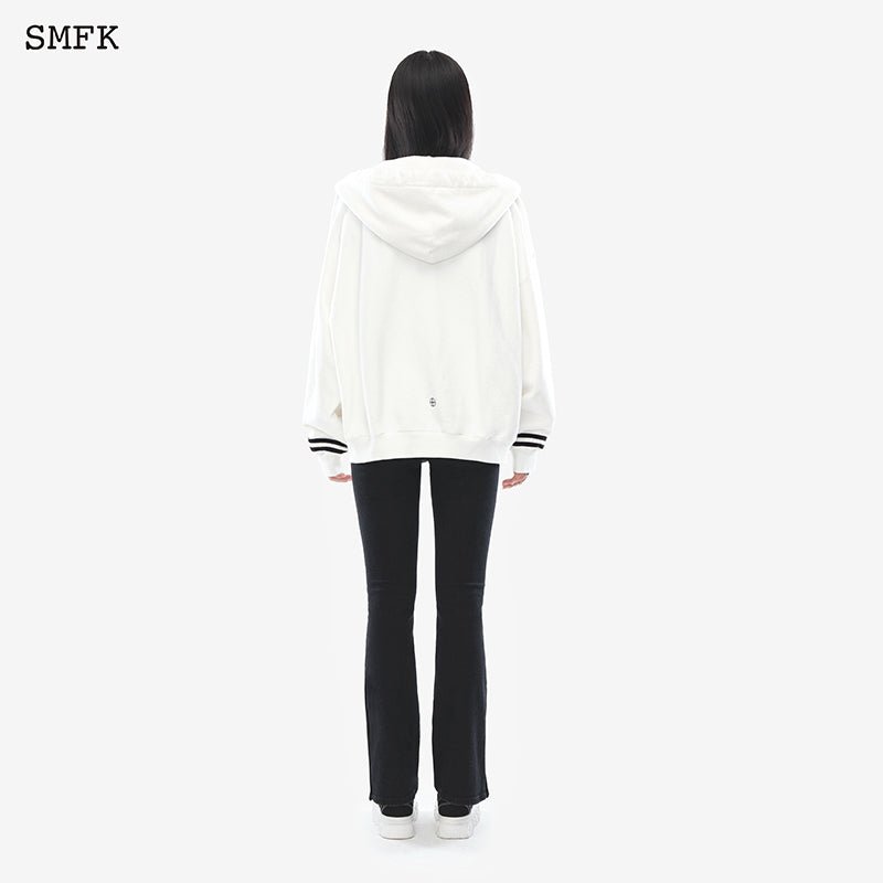 SMFK Black Night Compass Campus Wide Hoodie White | MADA IN CHINA