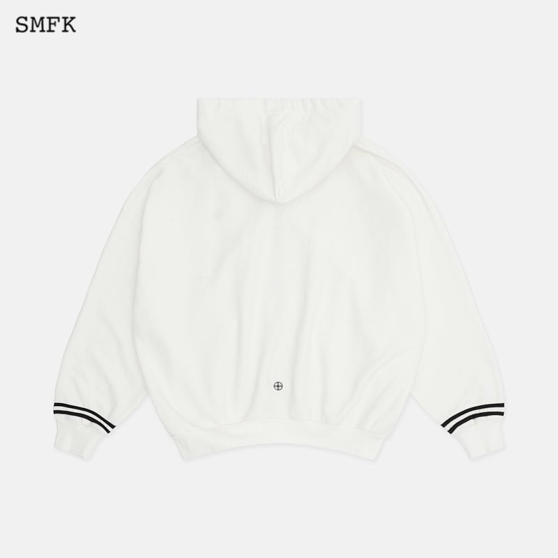 SMFK Black Night Compass Campus Wide Hoodie White | MADA IN CHINA