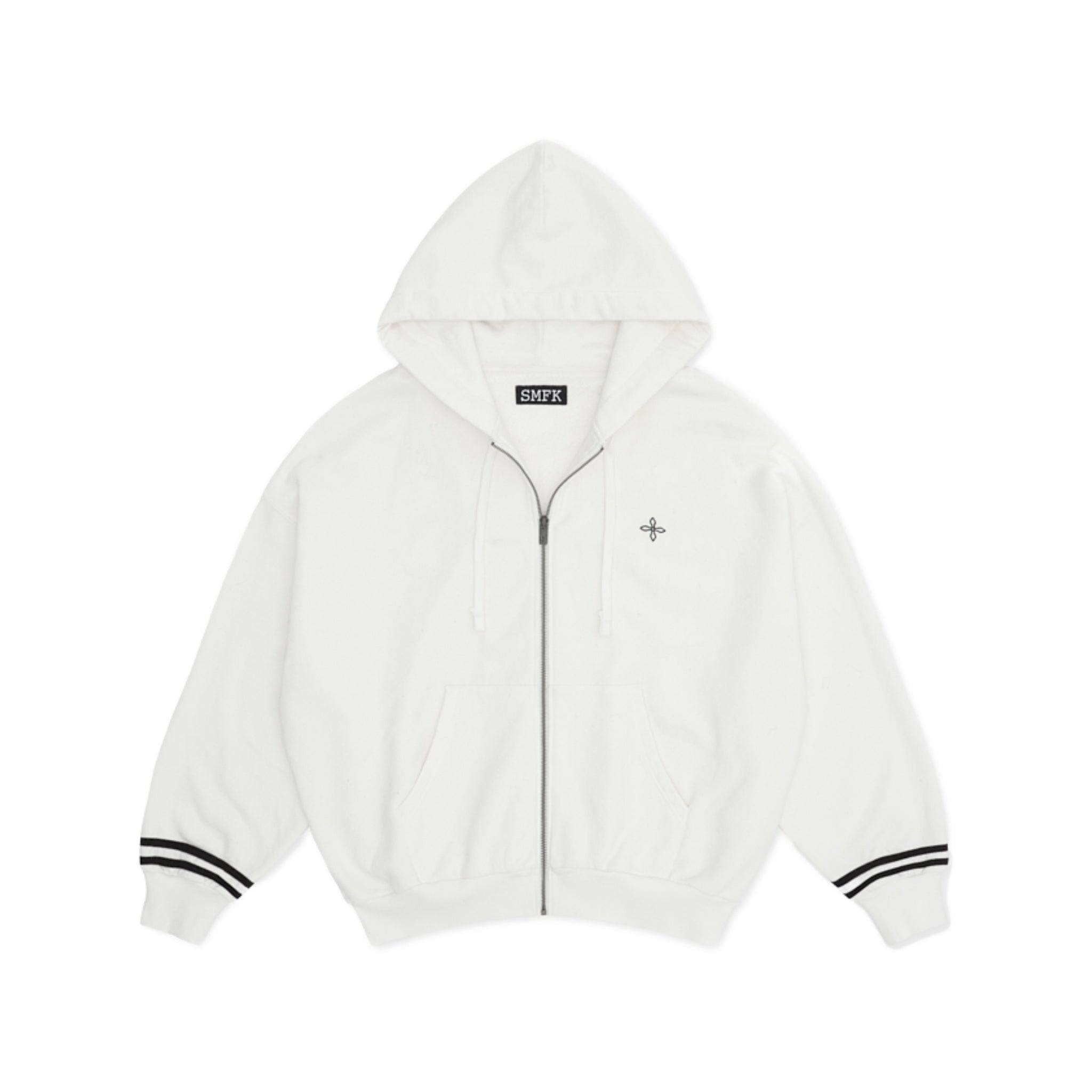 SMFK Black Night Compass Campus Wide Hoodie White | MADA IN CHINA