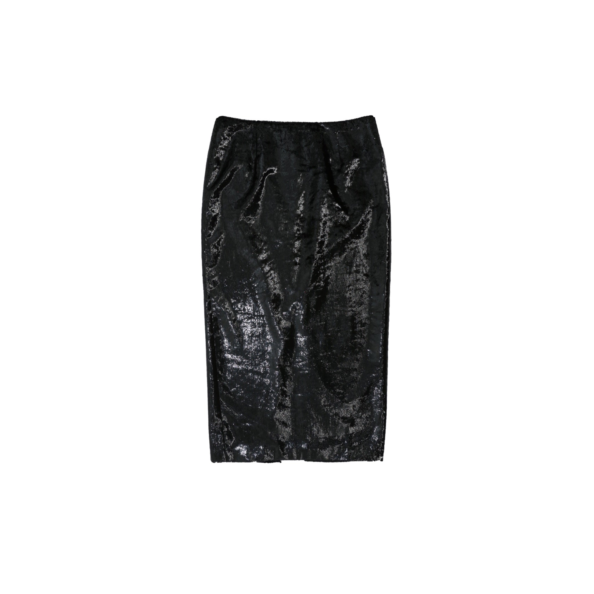 ilEWUOY Black Onion Velvet Slit Skirt | MADA IN CHINA