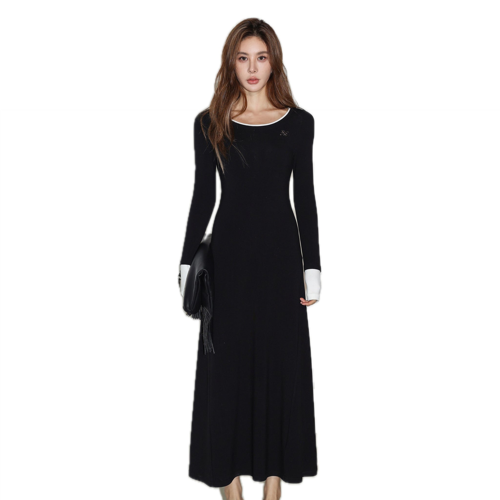 SOMESOWE Black Padded Long-Sleeve Dress | MADA IN CHINA