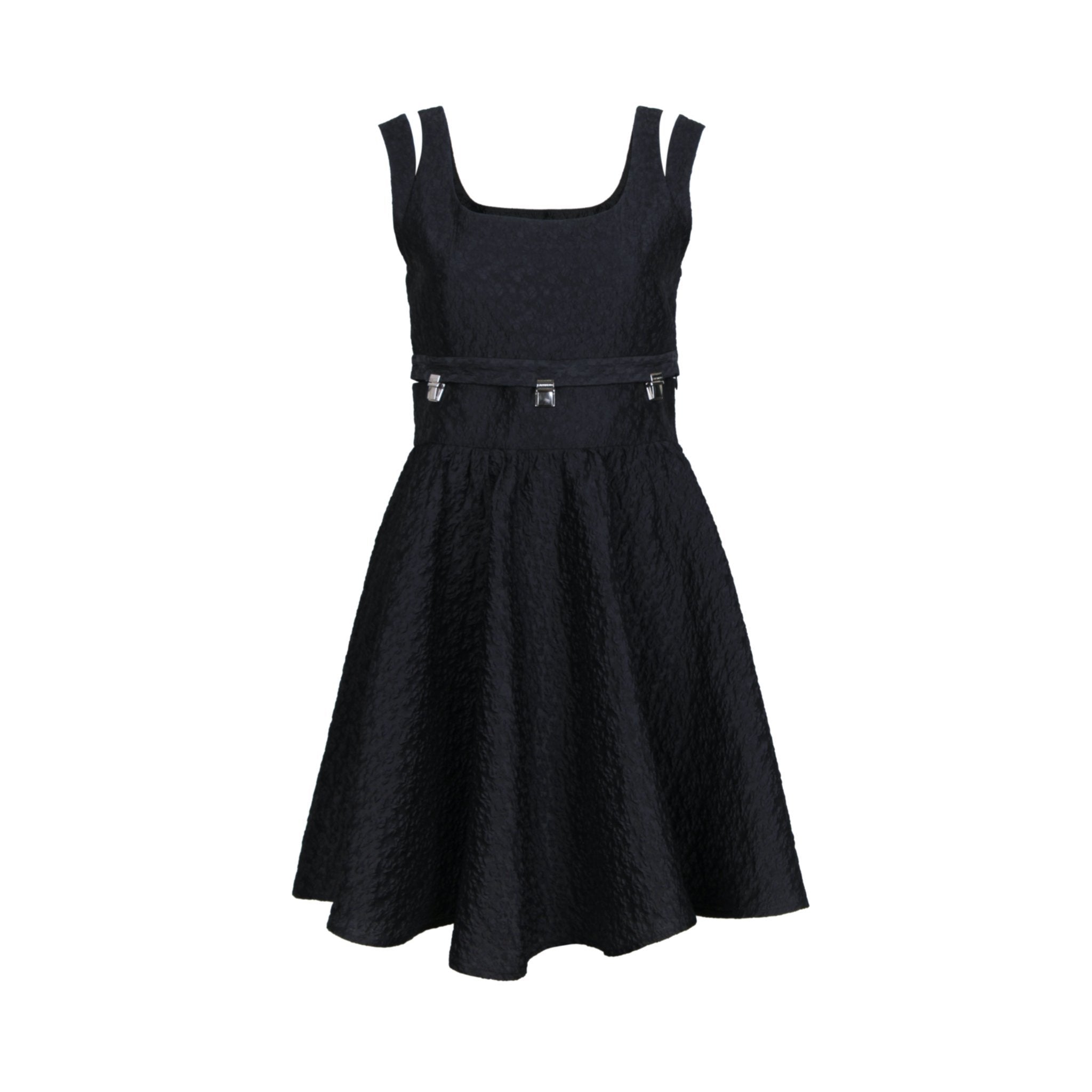 CALVIN LUO Black Padlock Puff Dress | MADA IN CHINA