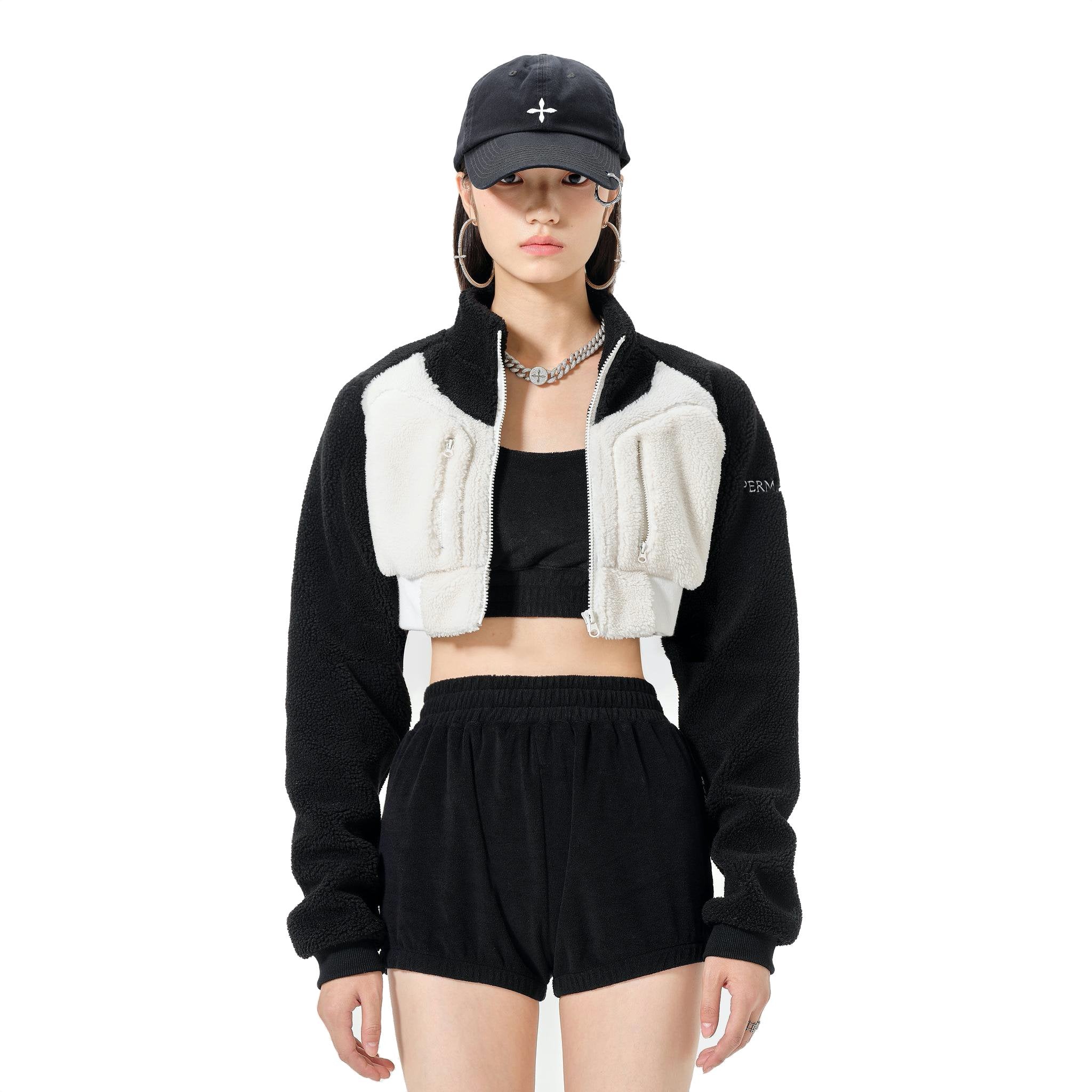 SMFK Black Panda Cropped Jacket | MADA IN CHINA