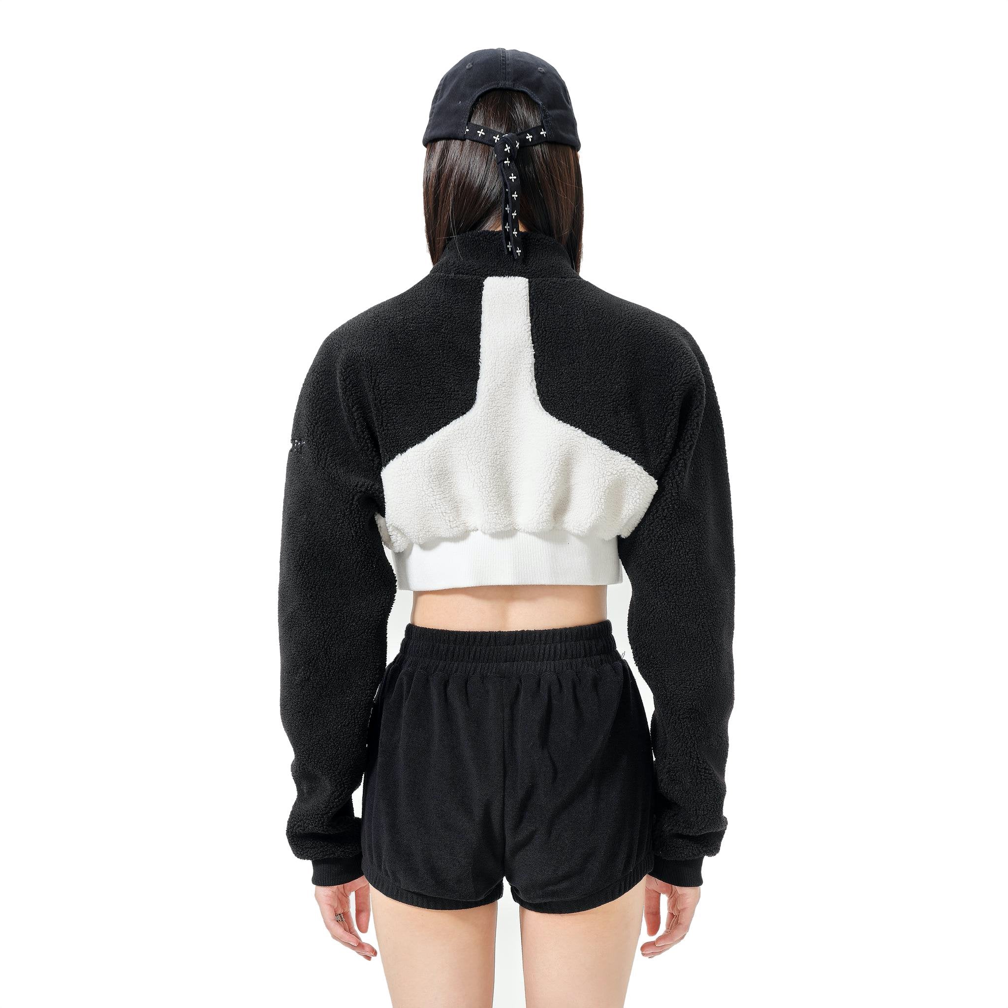 SMFK Black Panda Cropped Jacket | MADA IN CHINA