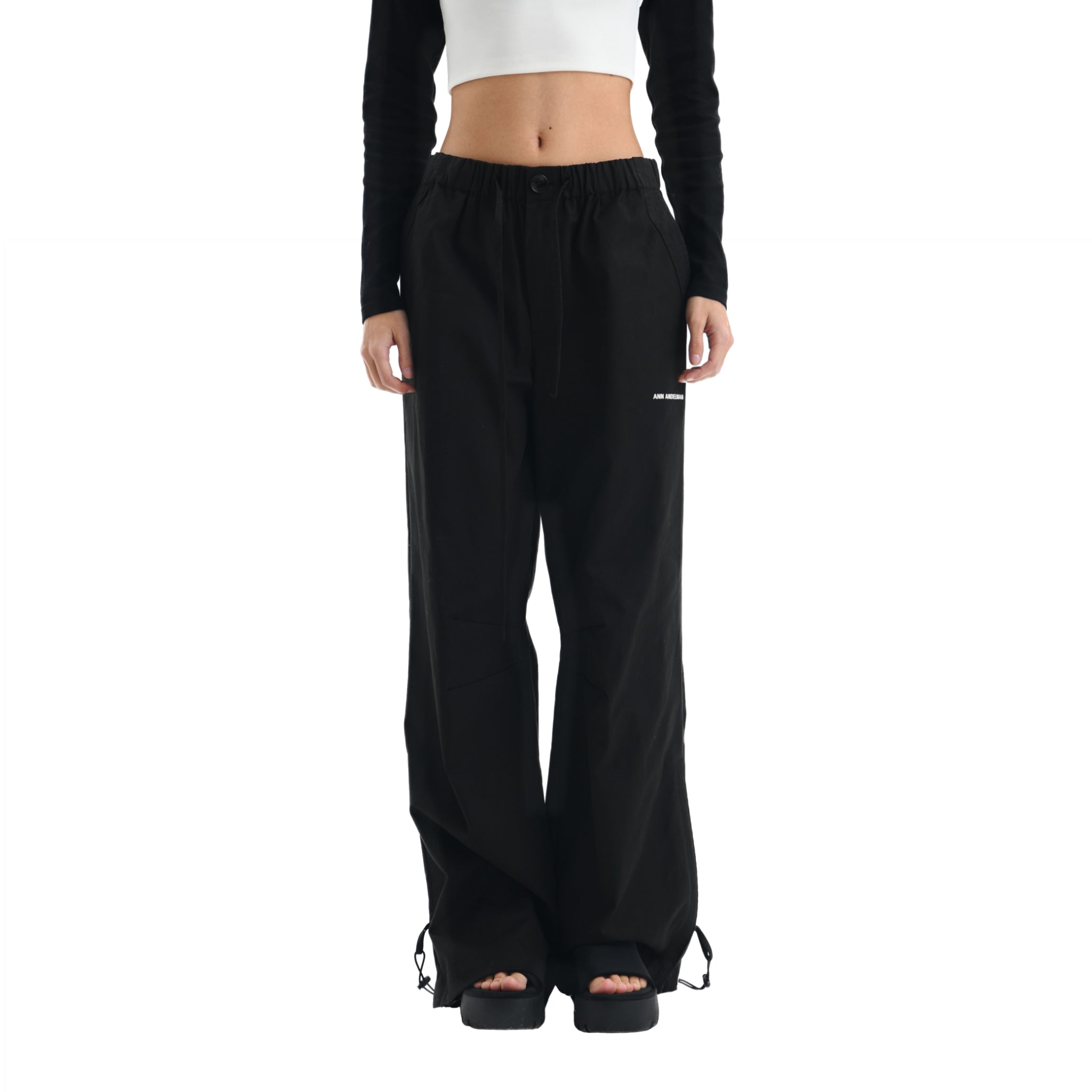 ANN ANDELMAN Black Paratrooper Pants | MADA IN CHINA