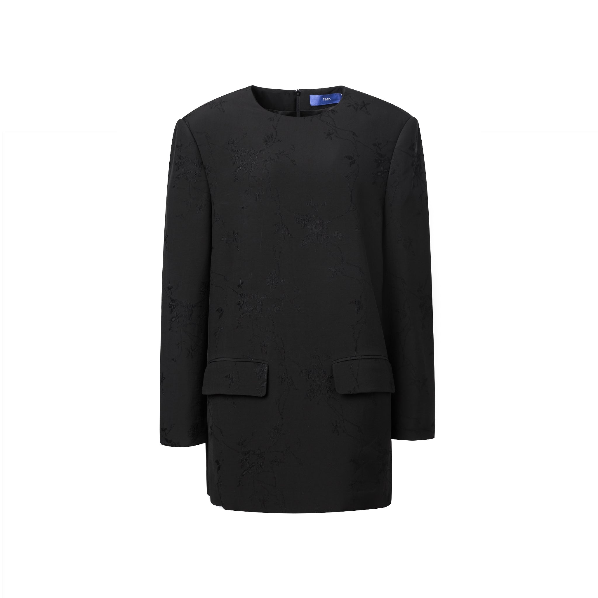 Ther. Black Patterned jacquard blazer | MADA IN CHINA