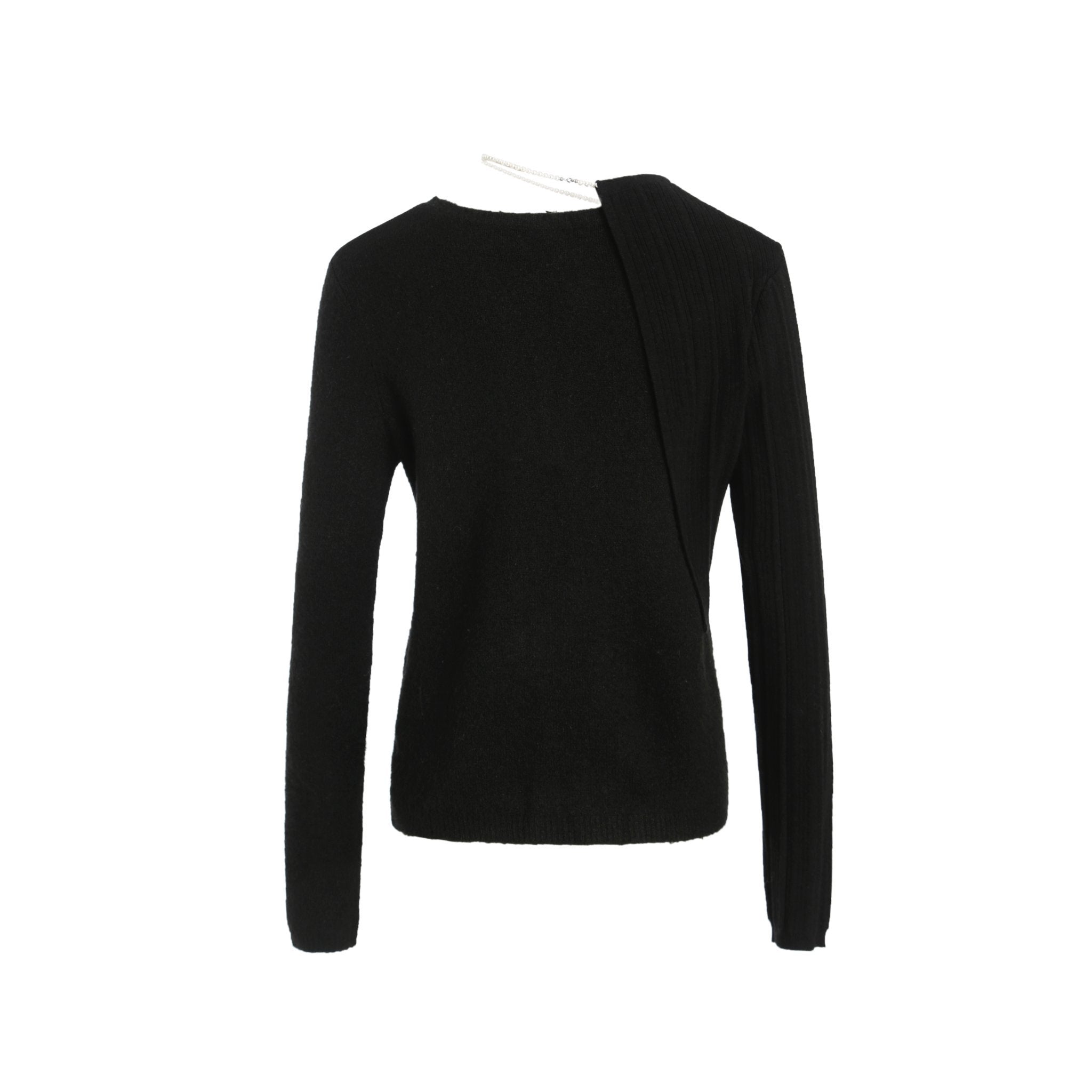 FENGYI TAN Black Pearl Collar Sweatshirt | MADA IN CHINA