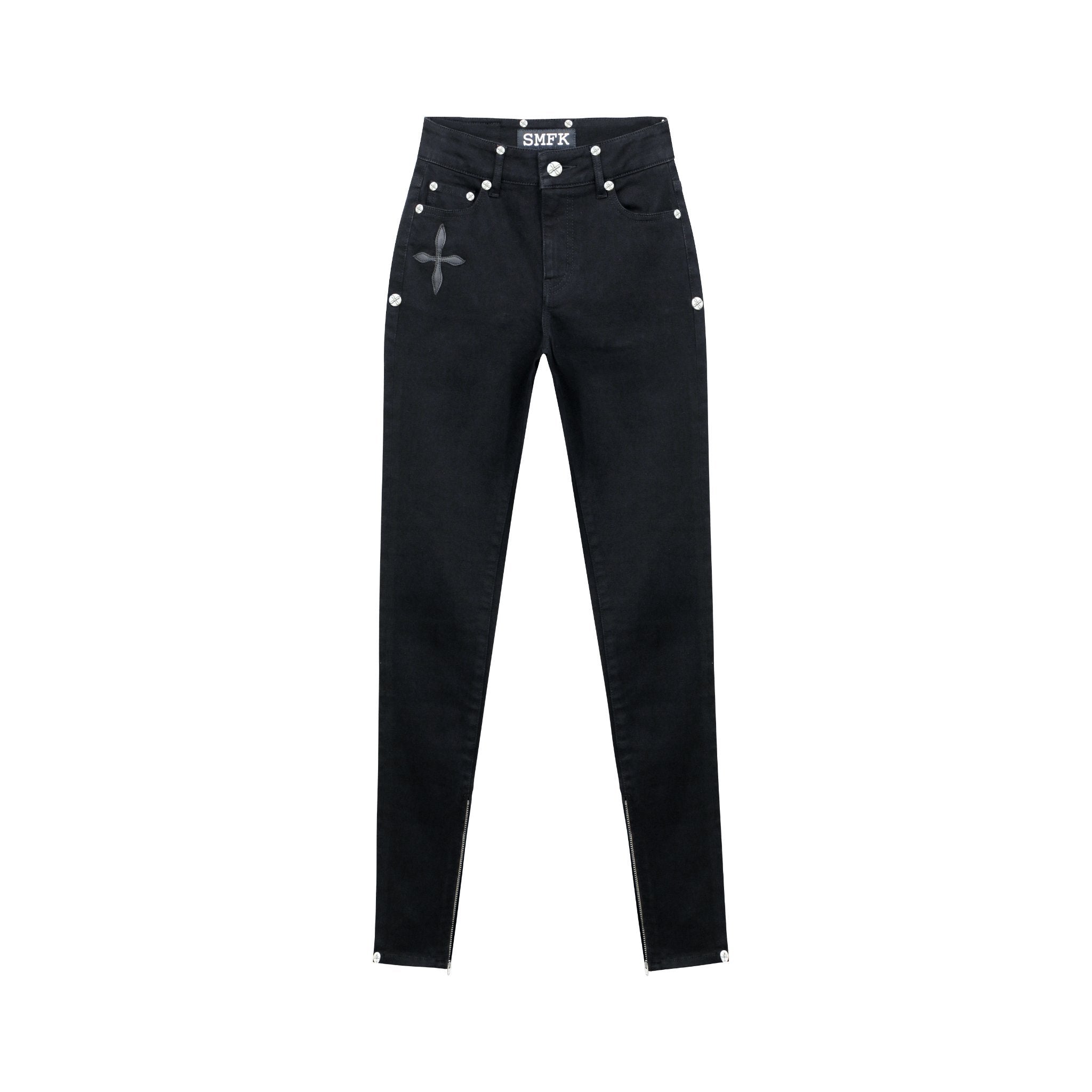 SMFK Black Permanent Biker Jeans | MADA IN CHINA