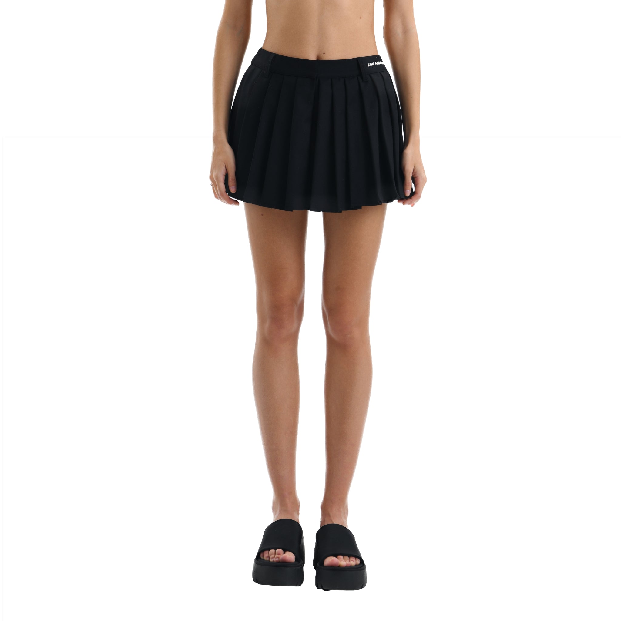 ANN ANDELMAN Black Pleated Short Skirt | MADA IN CHINA