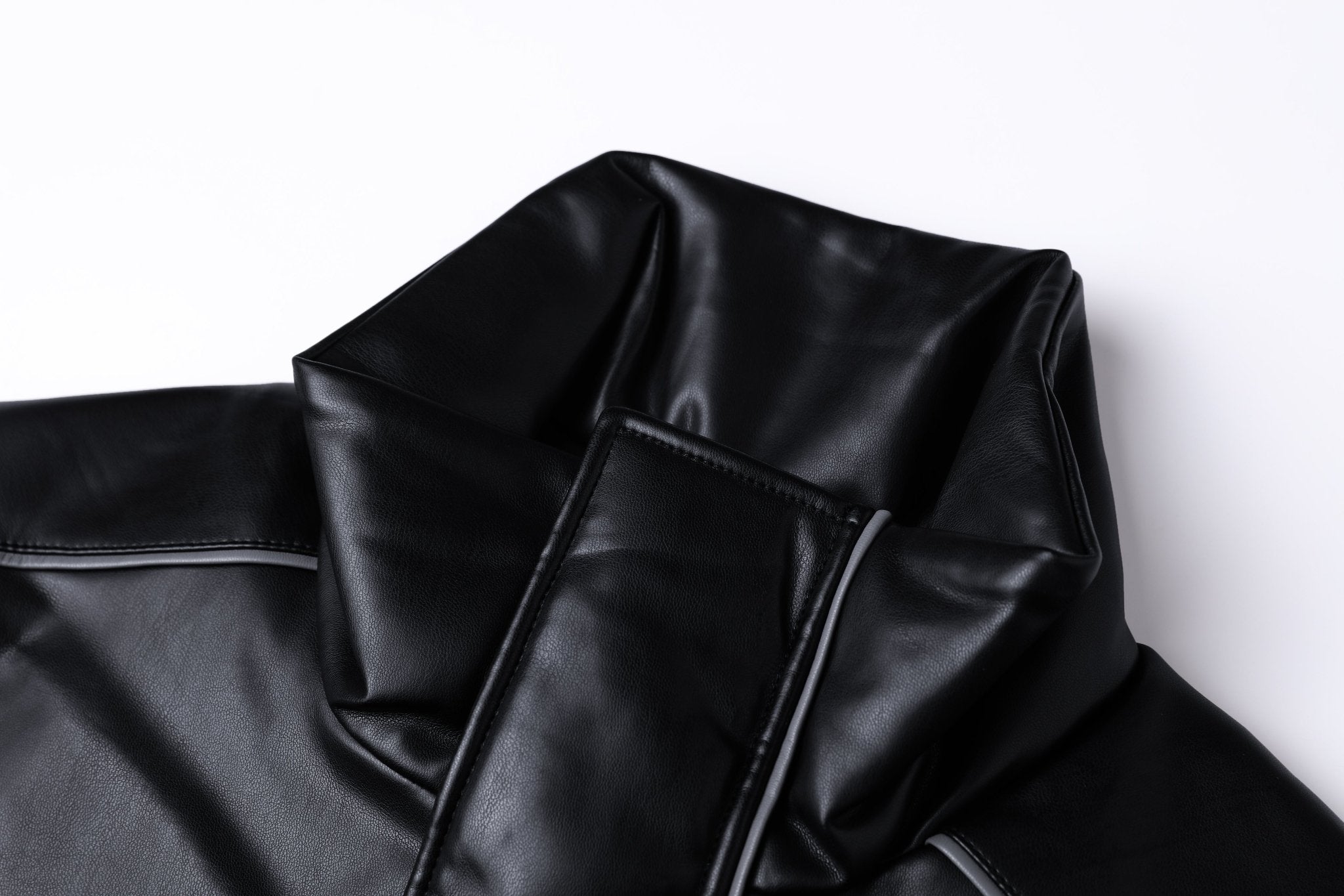 CALVIN LUO Black PU Leather Pak Jacket | MADA IN CHINA