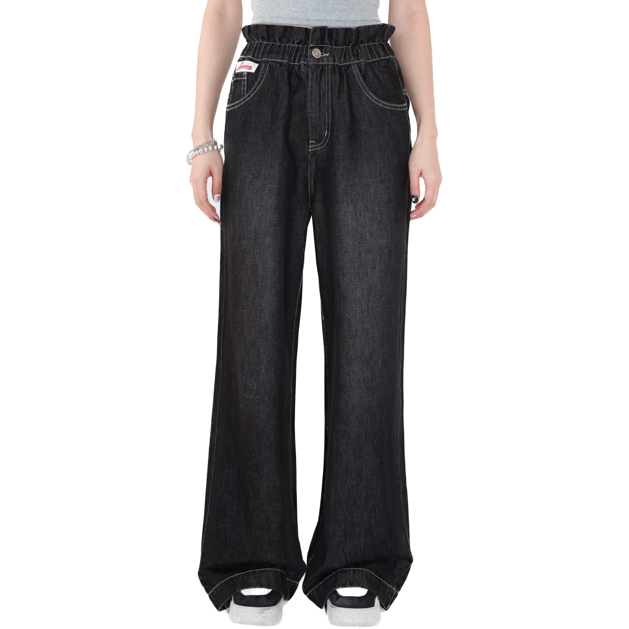 SOMESOWE Black Retro Wide Leg Jeans | MADA IN CHINA