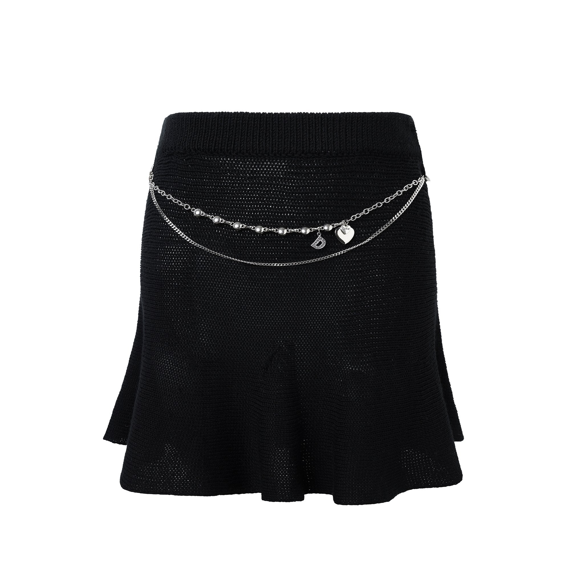 DIANA VEVINA Black Rhinestone Chain Skirt | MADA IN CHINA