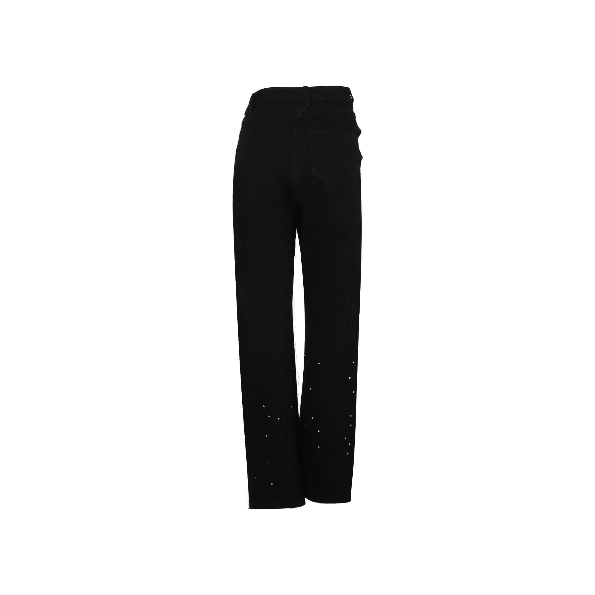 ANN ANDELMAN Black Rhinestone Twisted Pants | MADA IN CHINA