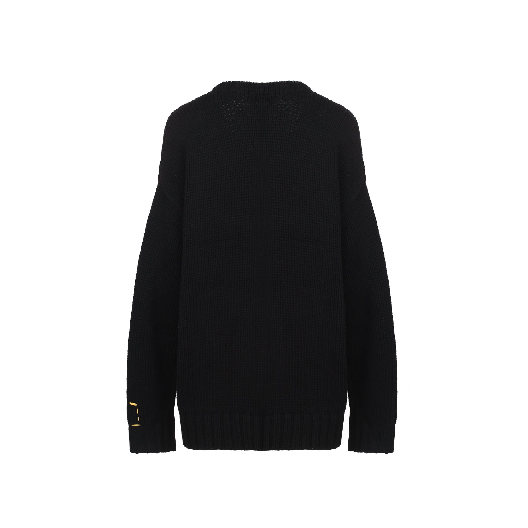 ANN ANDELMAN Black Ribbon Logo Sweater | MADA IN CHINA