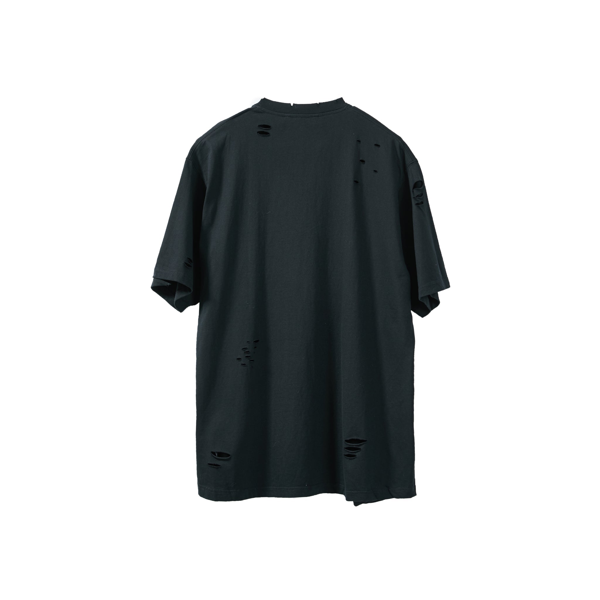 VANN VALRENCÉ Black Ripped Print T-shirt | MADA IN CHINA