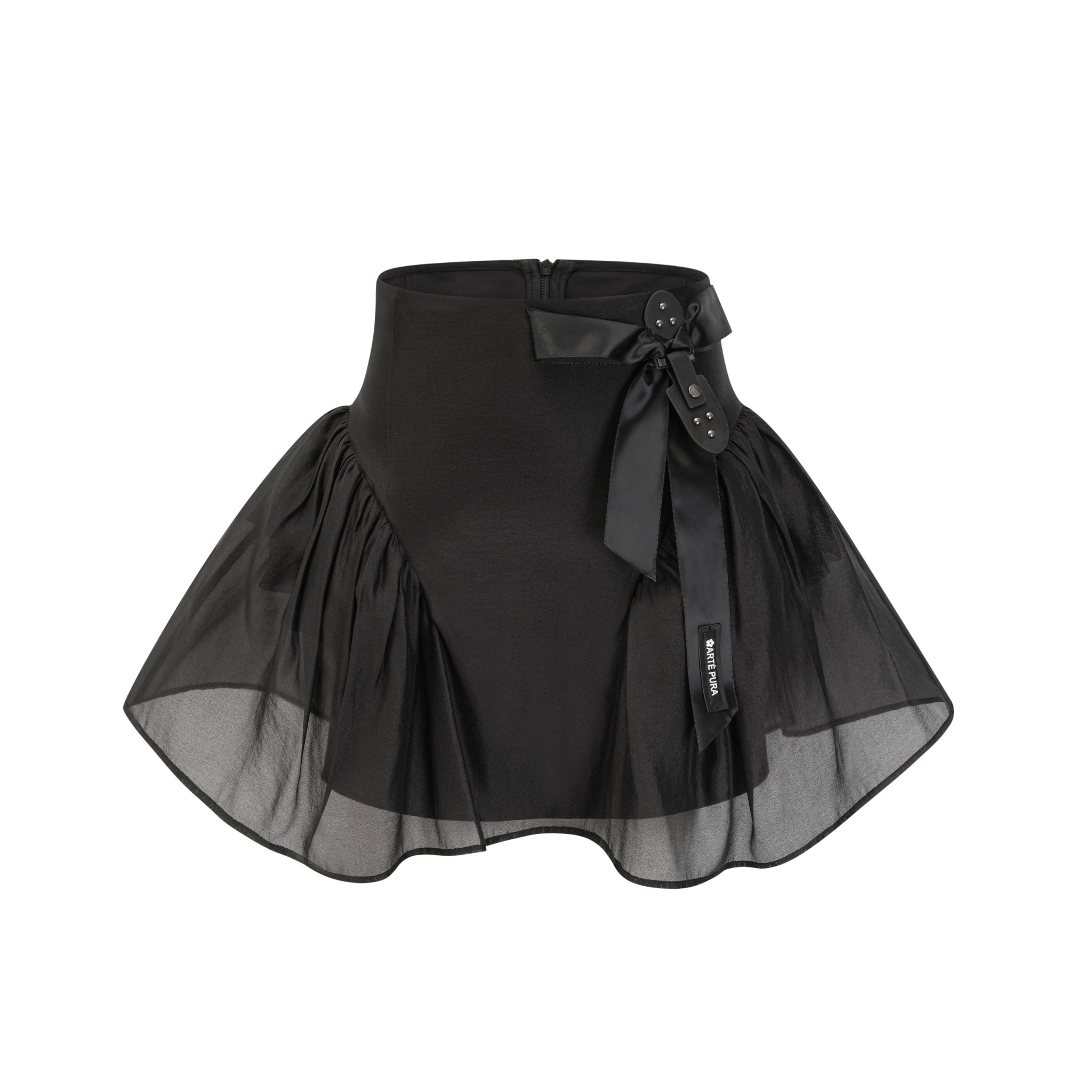 ARTE PURA Black Short Pettiskirt With Black Bow Tie | MADA IN CHINA