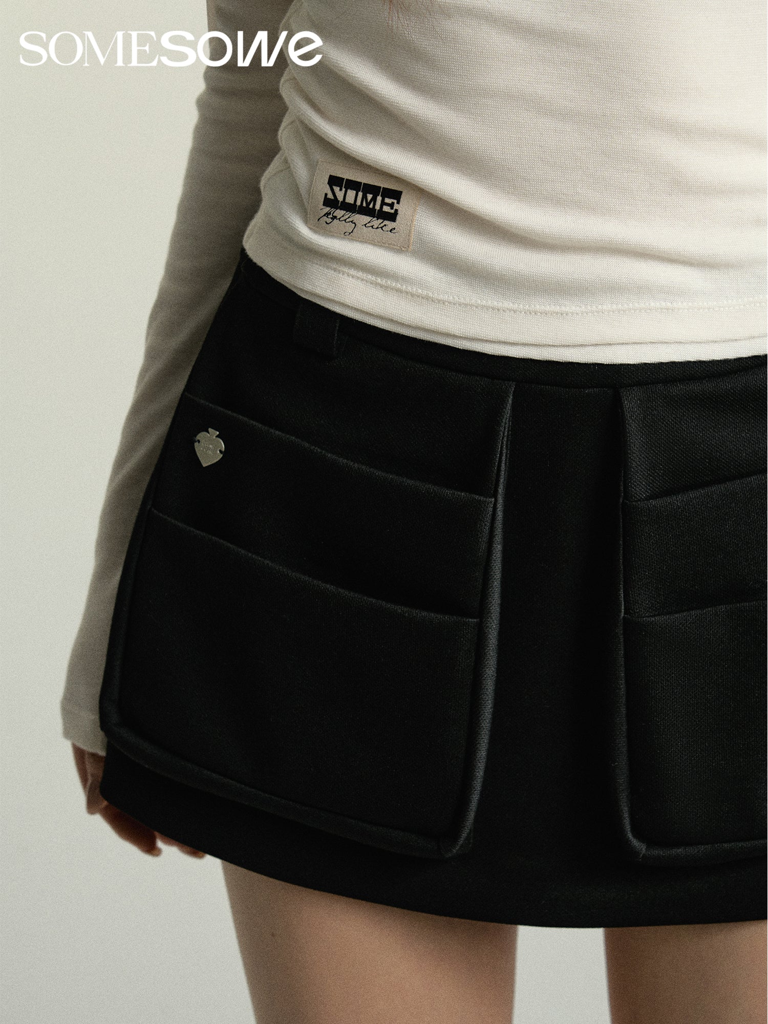 SOMESOWE Black Shorts With Pockets | MADA IN CHINA