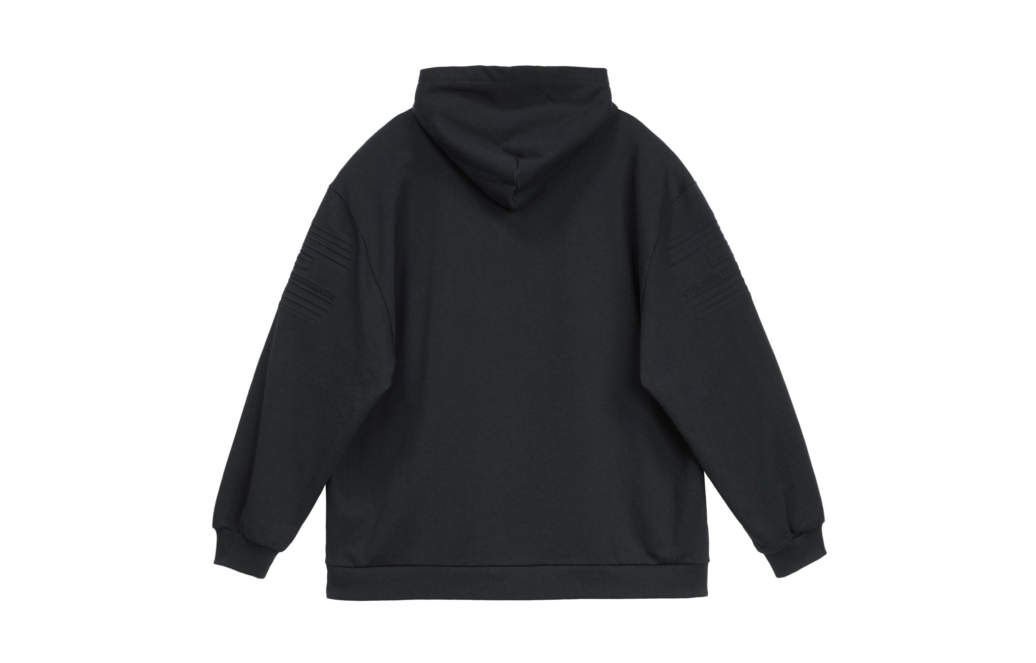 VANN VALRENCÉ Black Silhouette Wide Shoulder Hoodie | MADA IN CHINA