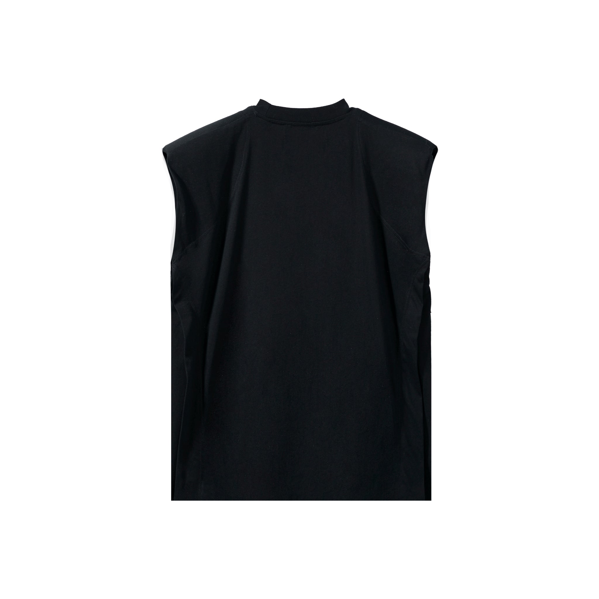 VANN VALRENCÉ Black Sleeveless T-shirt With Shoulder Pads | MADA IN CHINA