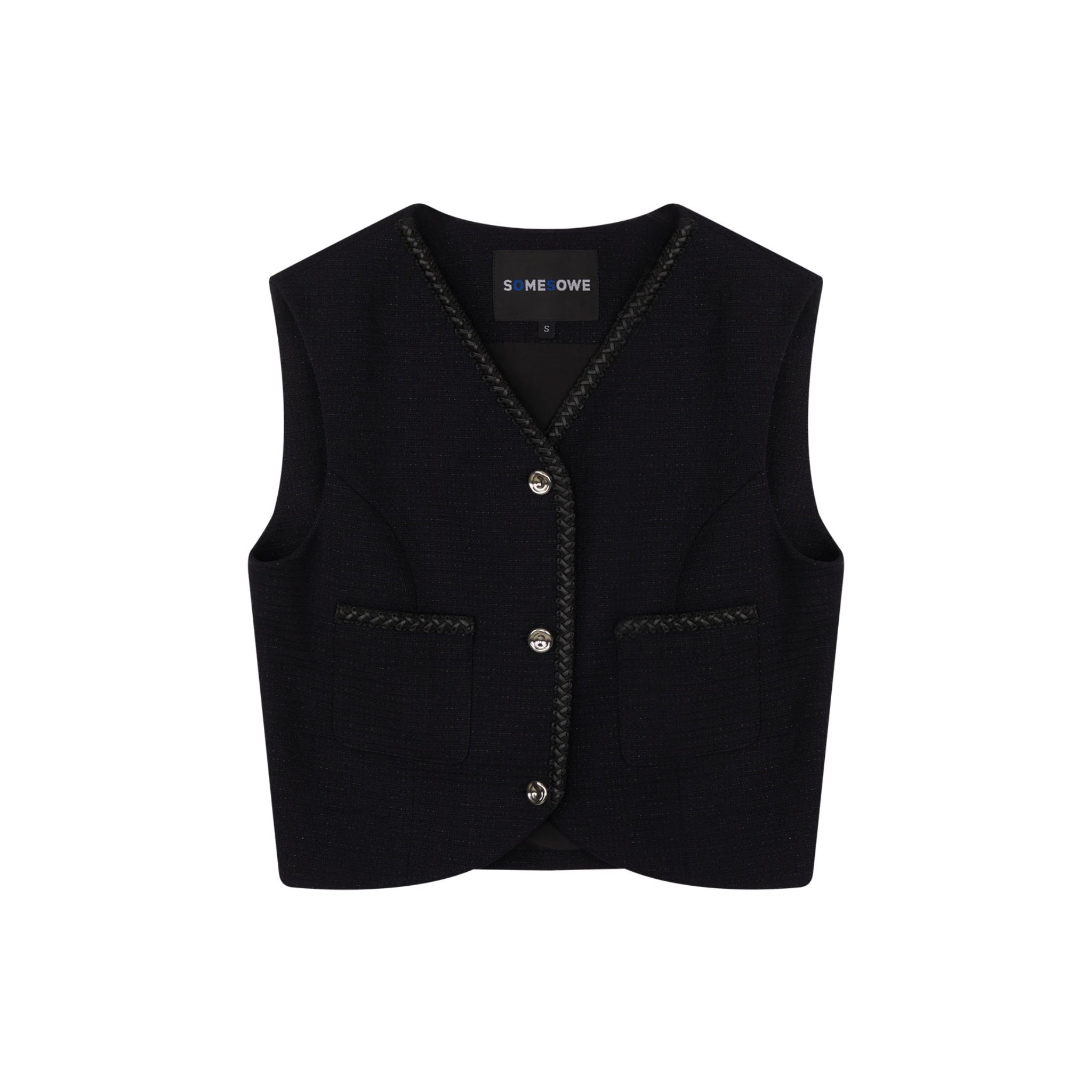 SOMESOWE Black Sleeveless Vest | MADA IN CHINA