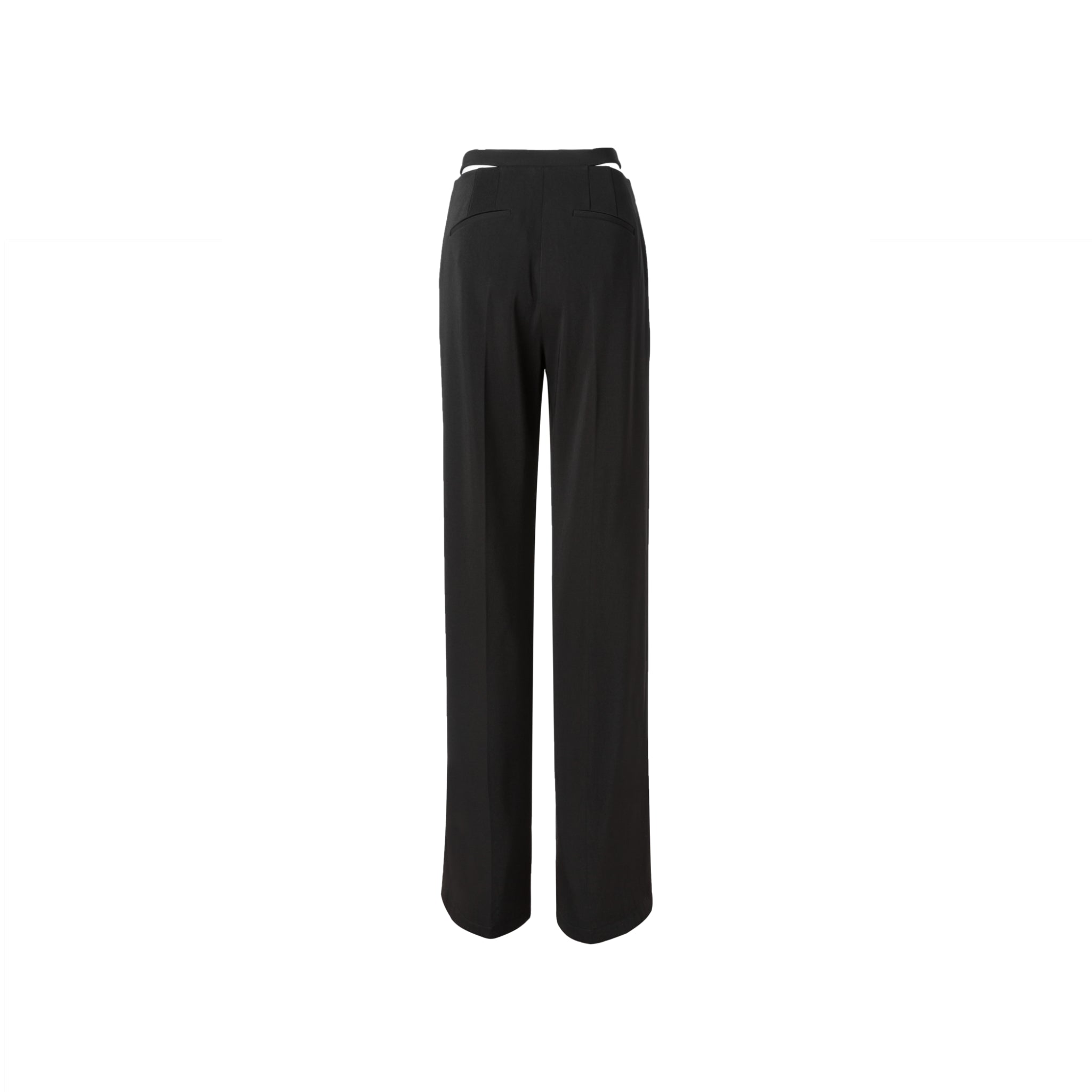 Ther. Black Slip straight-legged trousers | MADA IN CHINA