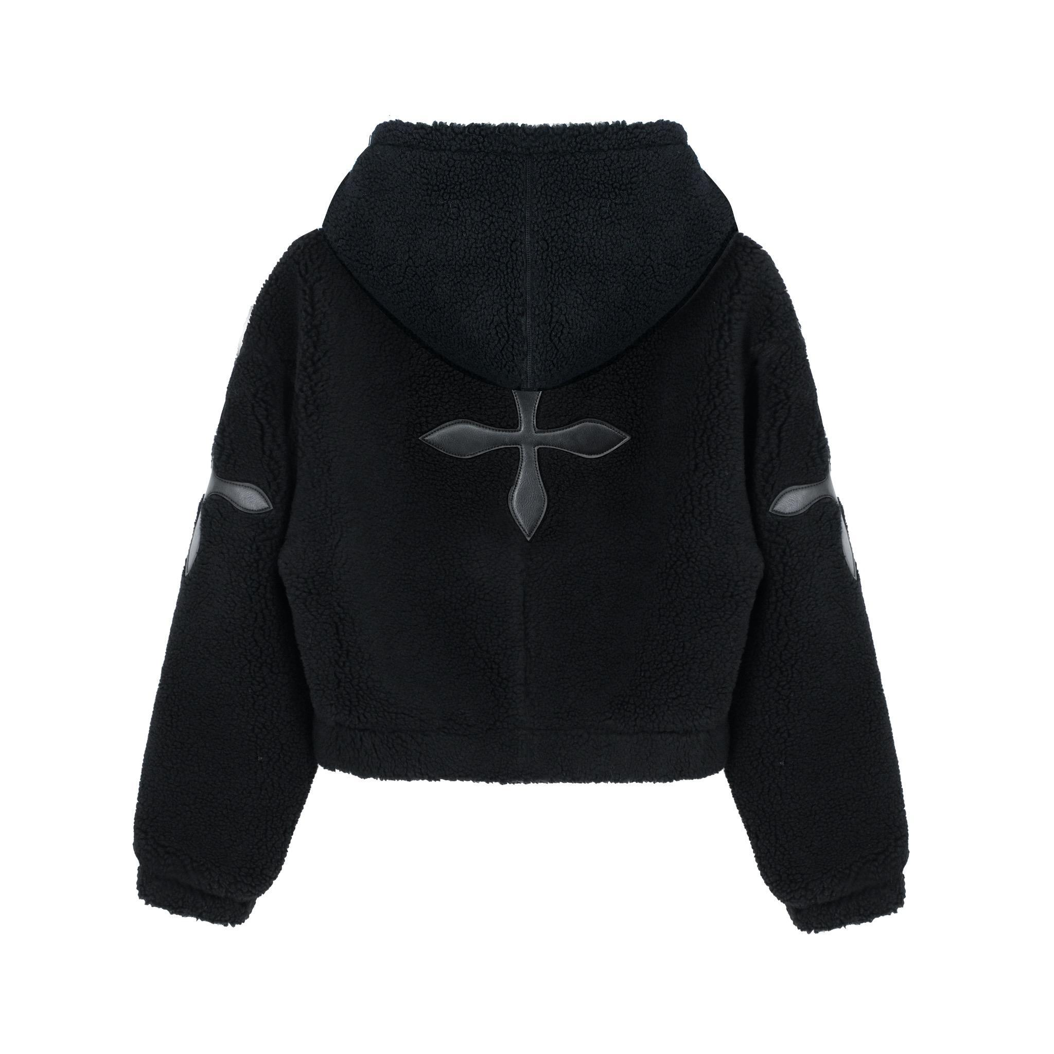 SMFK Black Snowman Shearling Hoodie | MADA IN CHINA