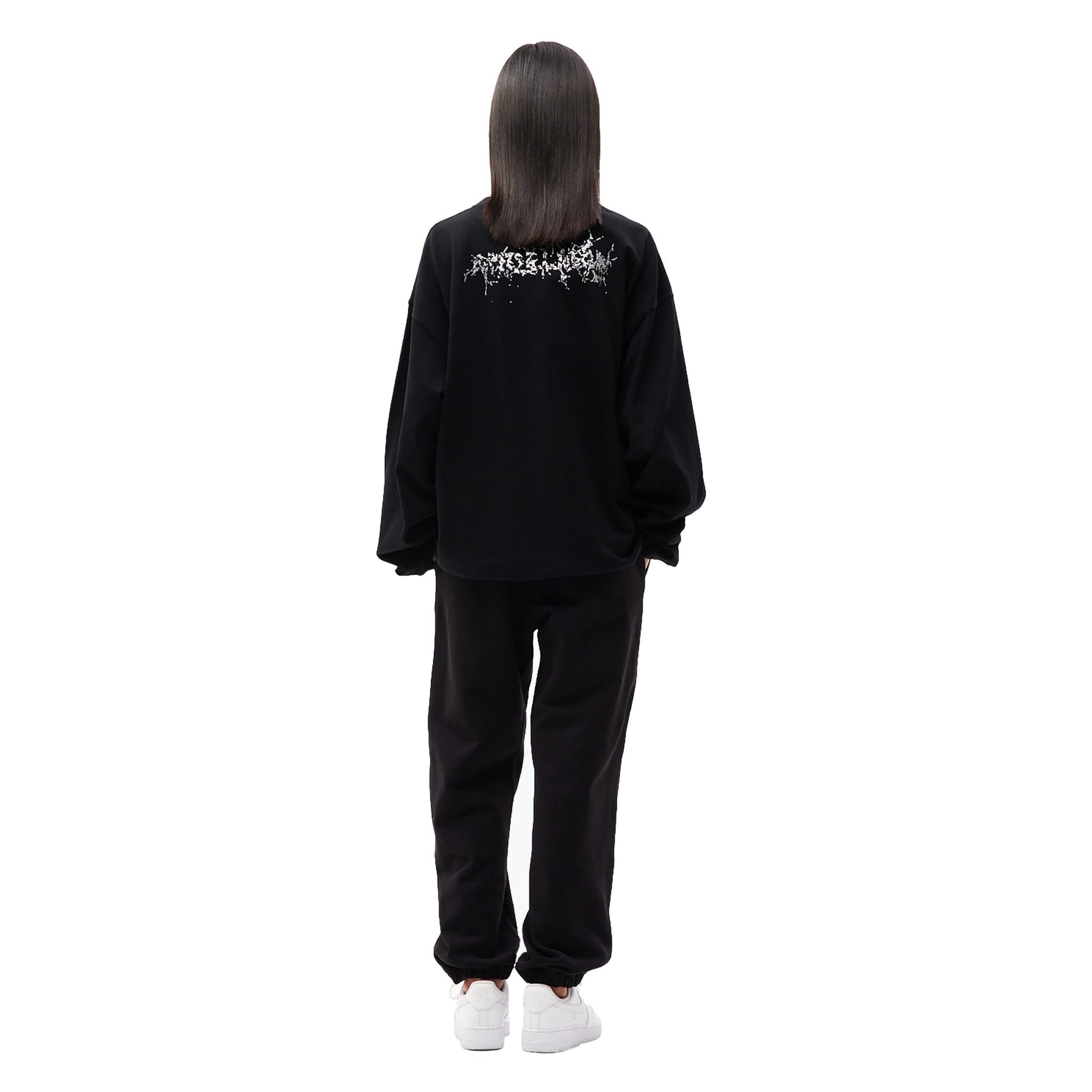 ANN ANDELMAN Black Spider Net Diamond Joggers | MADA IN CHINA