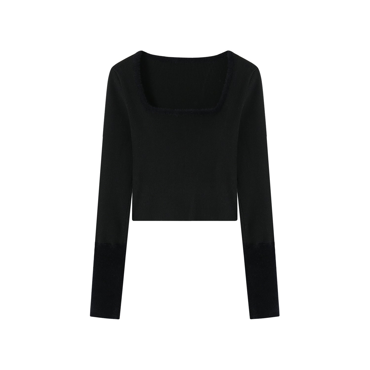 SOMESOWE Black Square Collar Bottoming Shirt | MADA IN CHINA